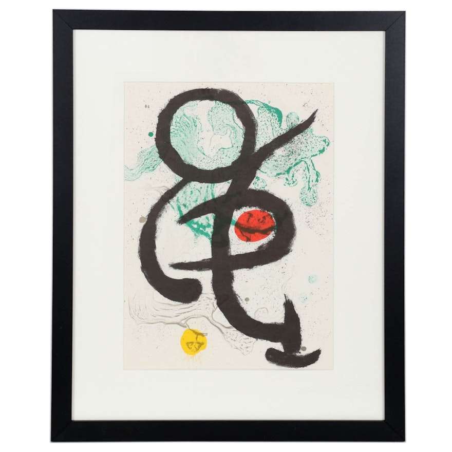 Joan Miró Color Lithograph "Danse Barbare" for "Derrière le Miroir," 1963