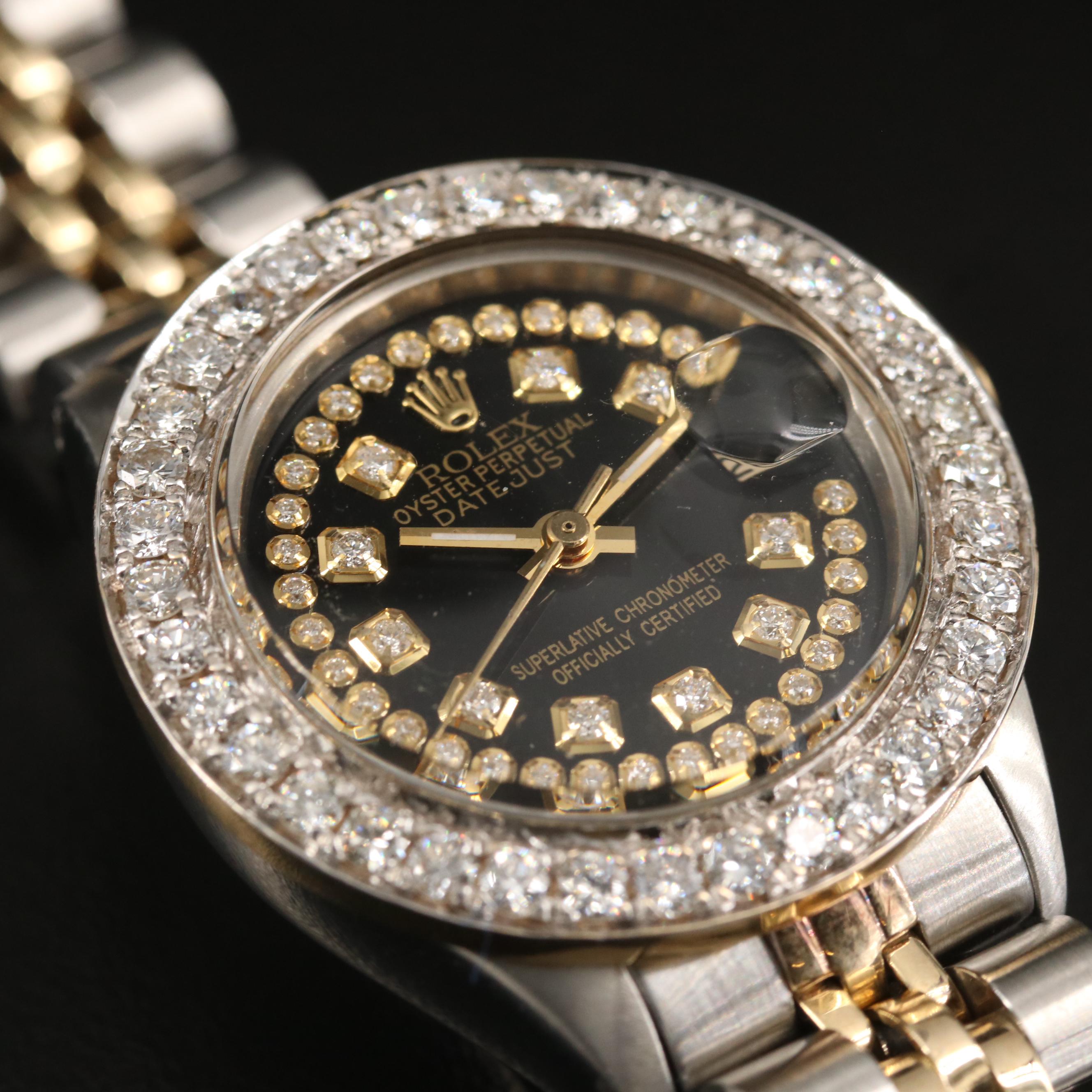 1978  Rolex Datejust 14K Gold and Stainless Steel 1.50 CTW Diamond  Watch