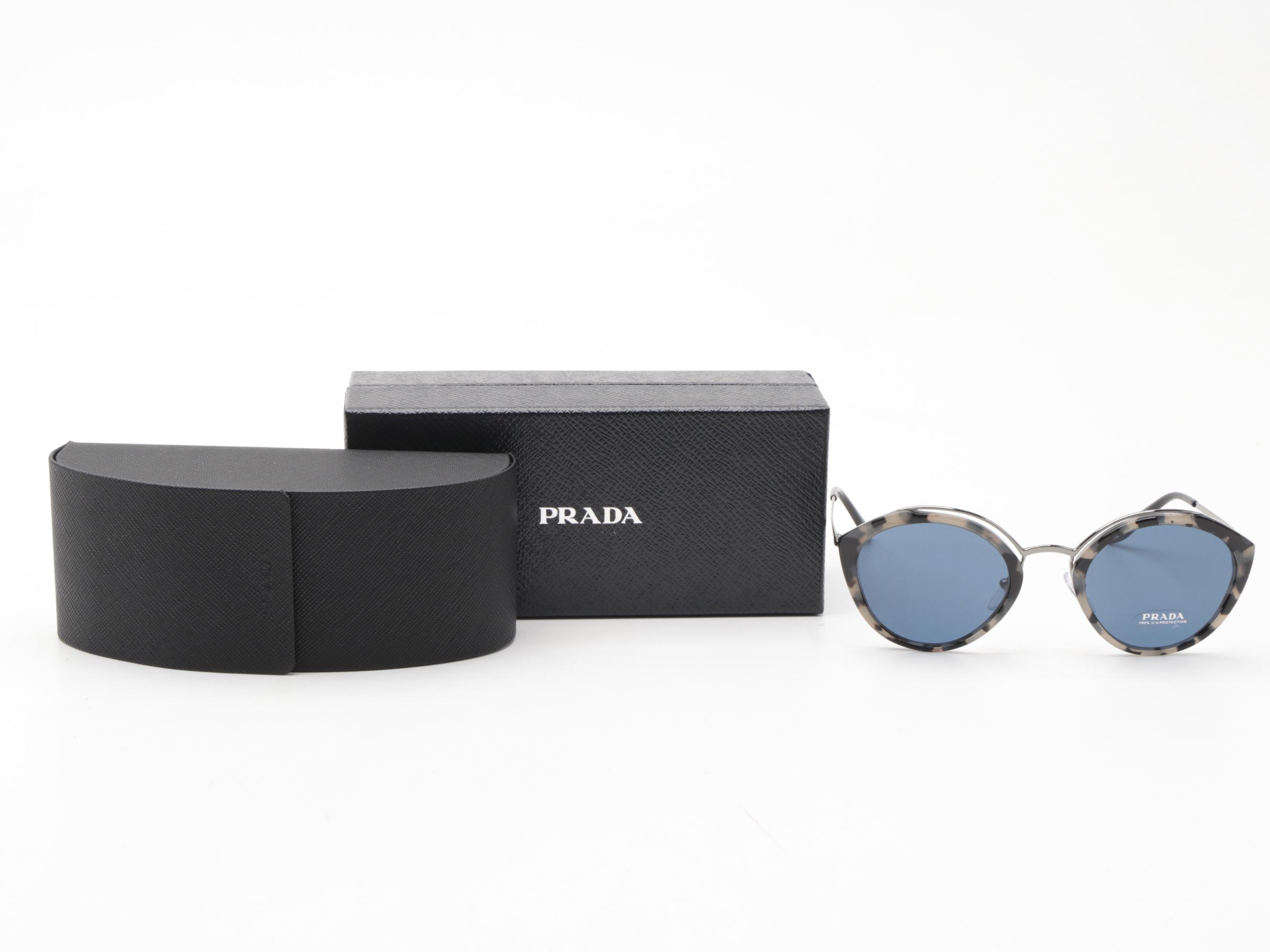 Prada SPR18U Havana Cat Eye Sunglasses with Case and Box