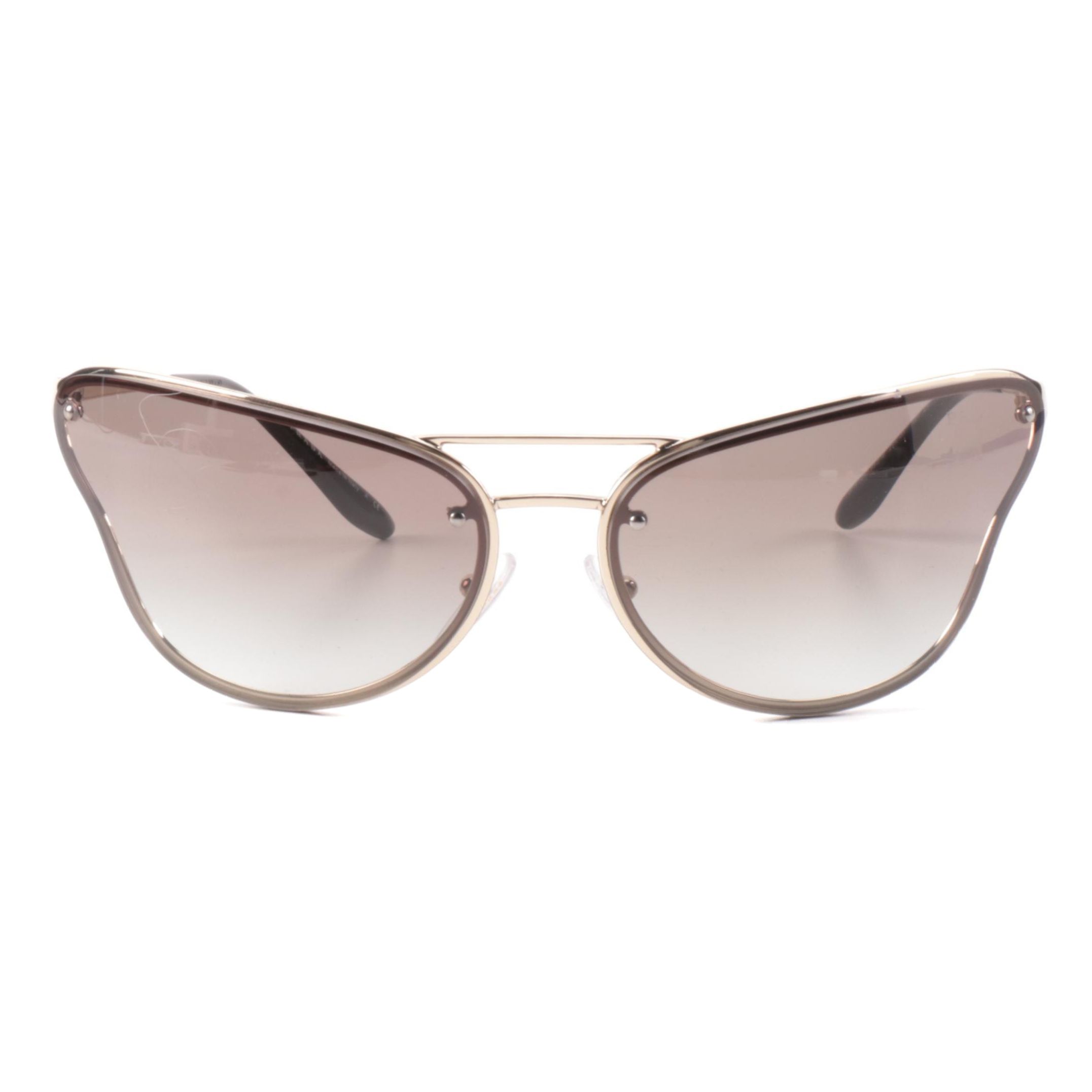 Prada Modified Cat Eye Metal Frame Sunglasses with Case