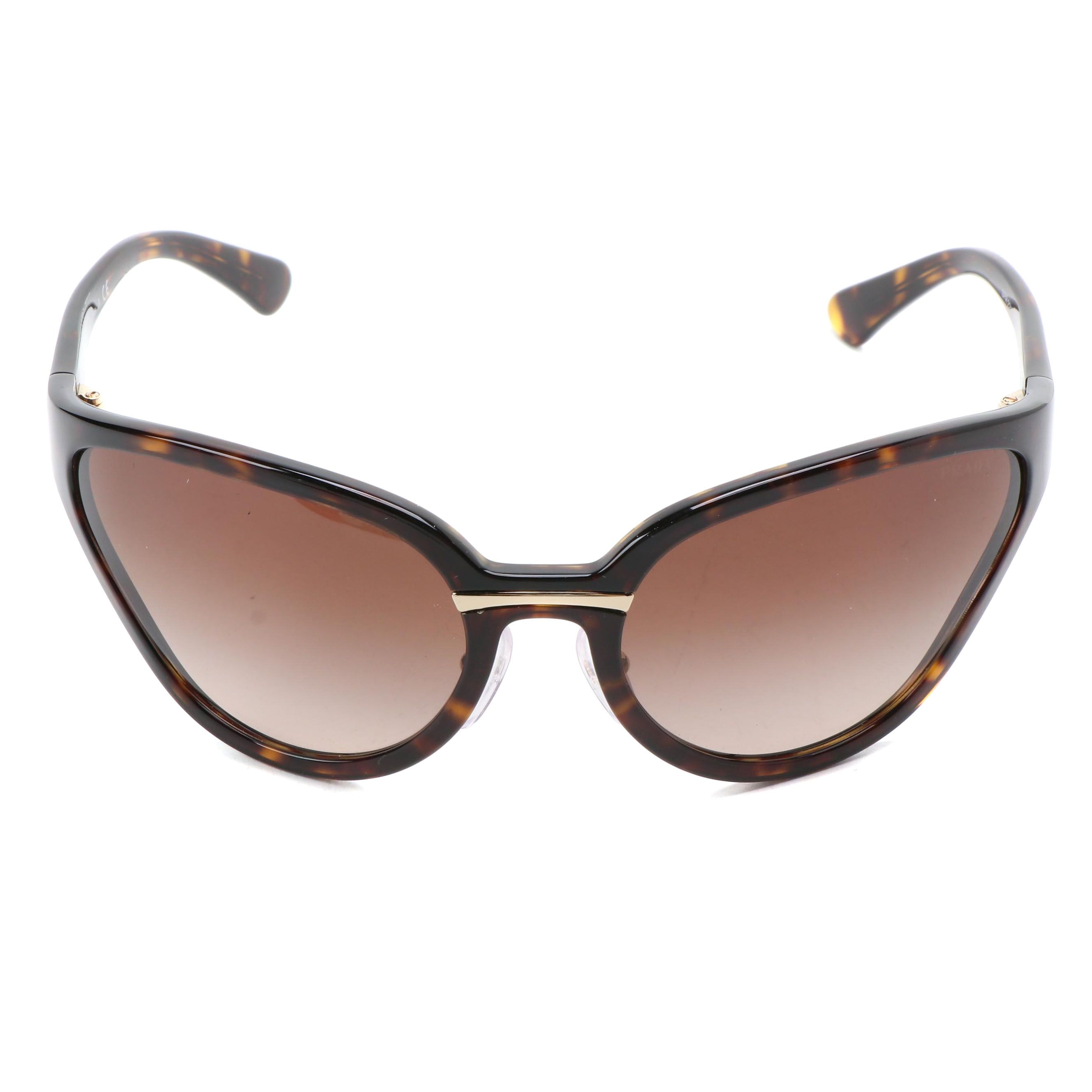 Prada SPR22V Catwalk Havana Tortoise Butterfly Sunglasses