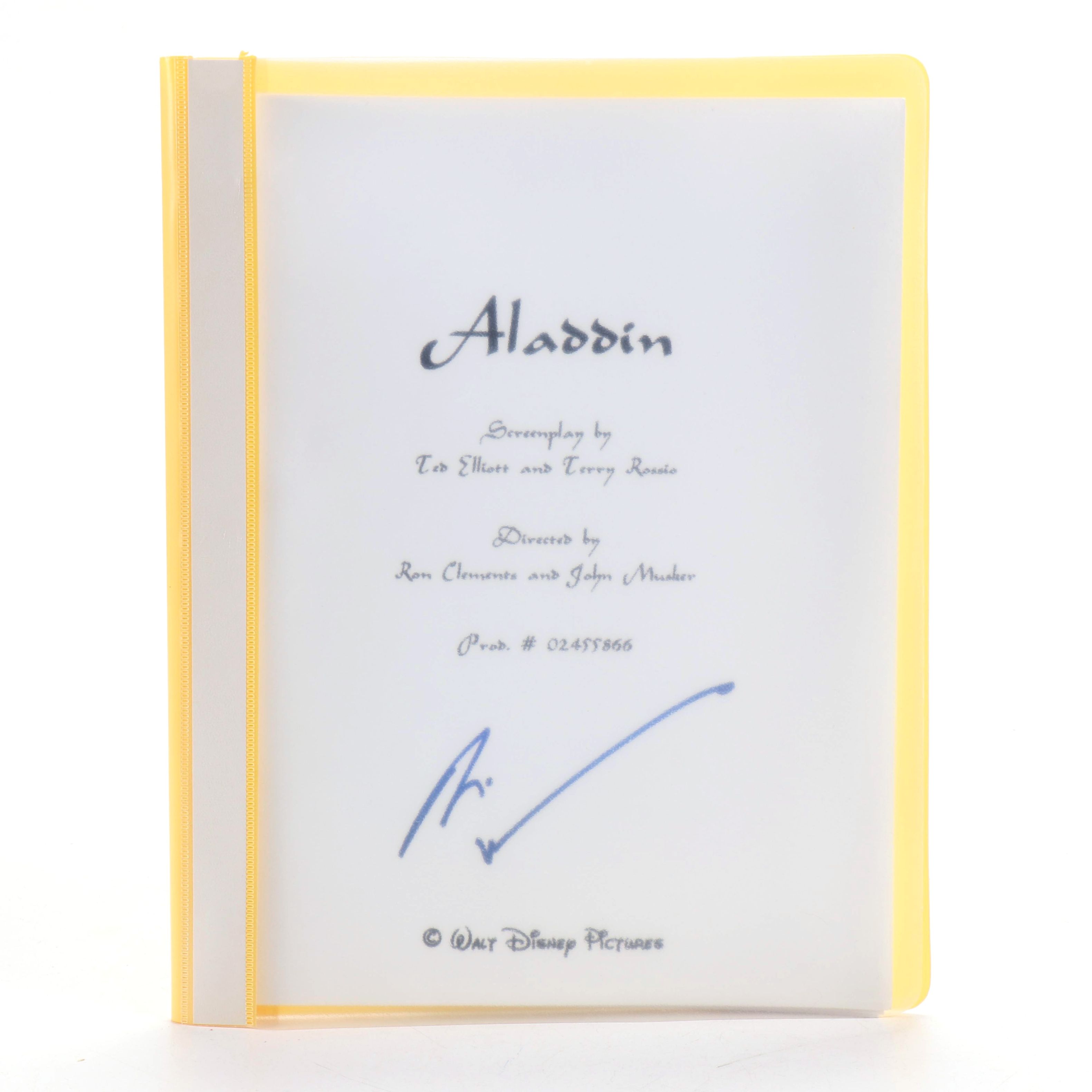 Robin Williams Signed Script Copy of "Aladdin"