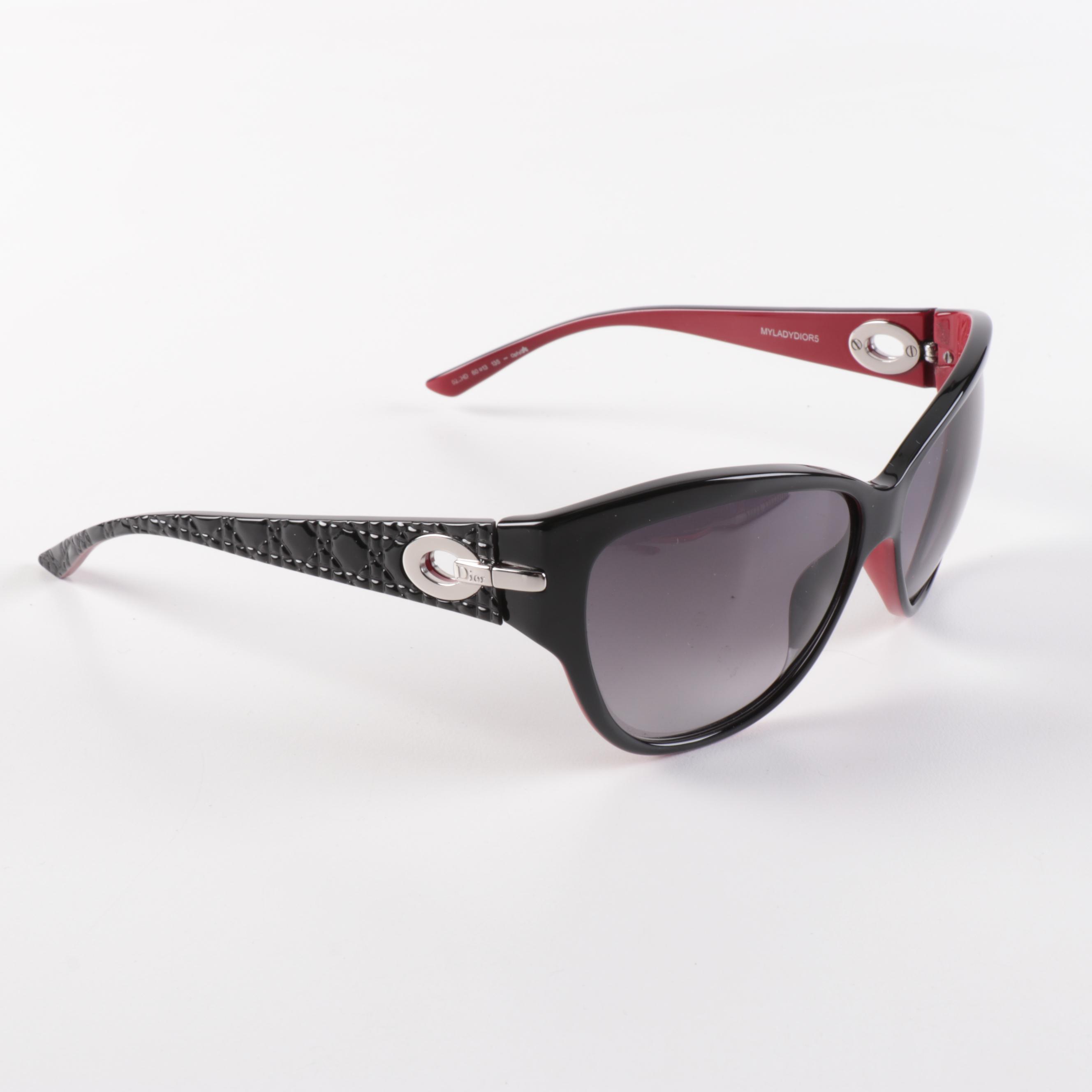 Christian Dior My Lady Dior 5 Black Modified Cat Eye Sunglasses