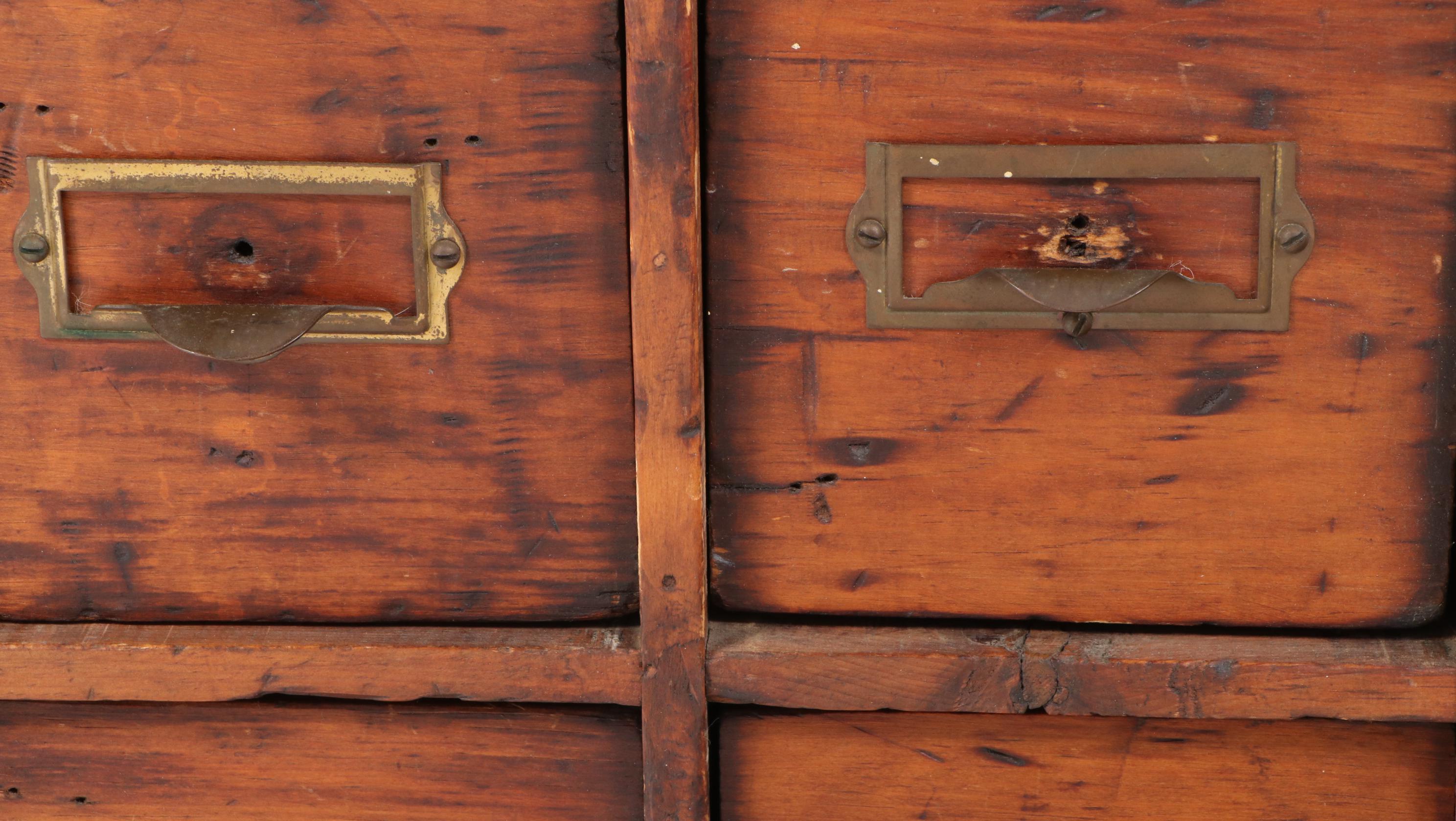American Pine Twenty One-Drawer Card File Cabinet, Early 20th Century