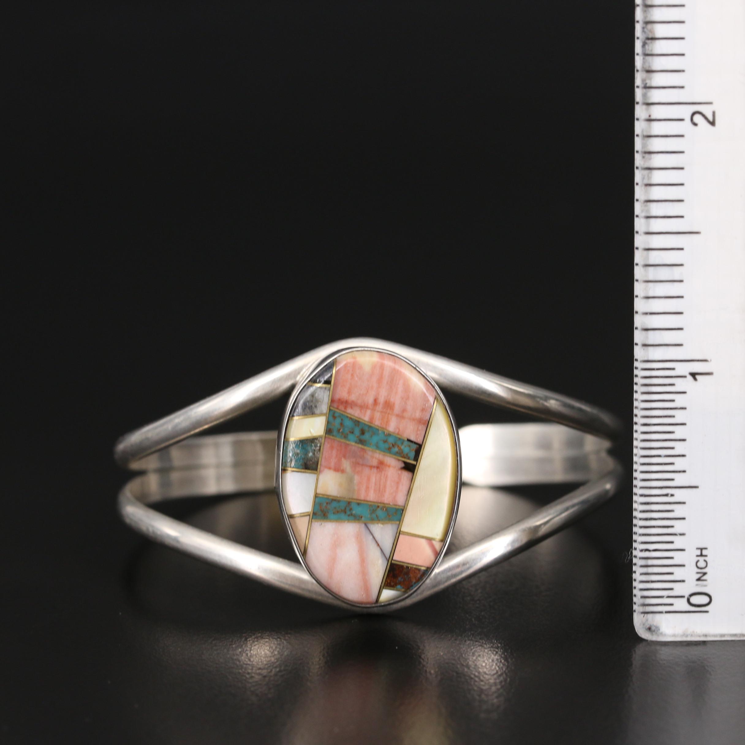 Southwestern Sterling Inlay Cuff and Ring