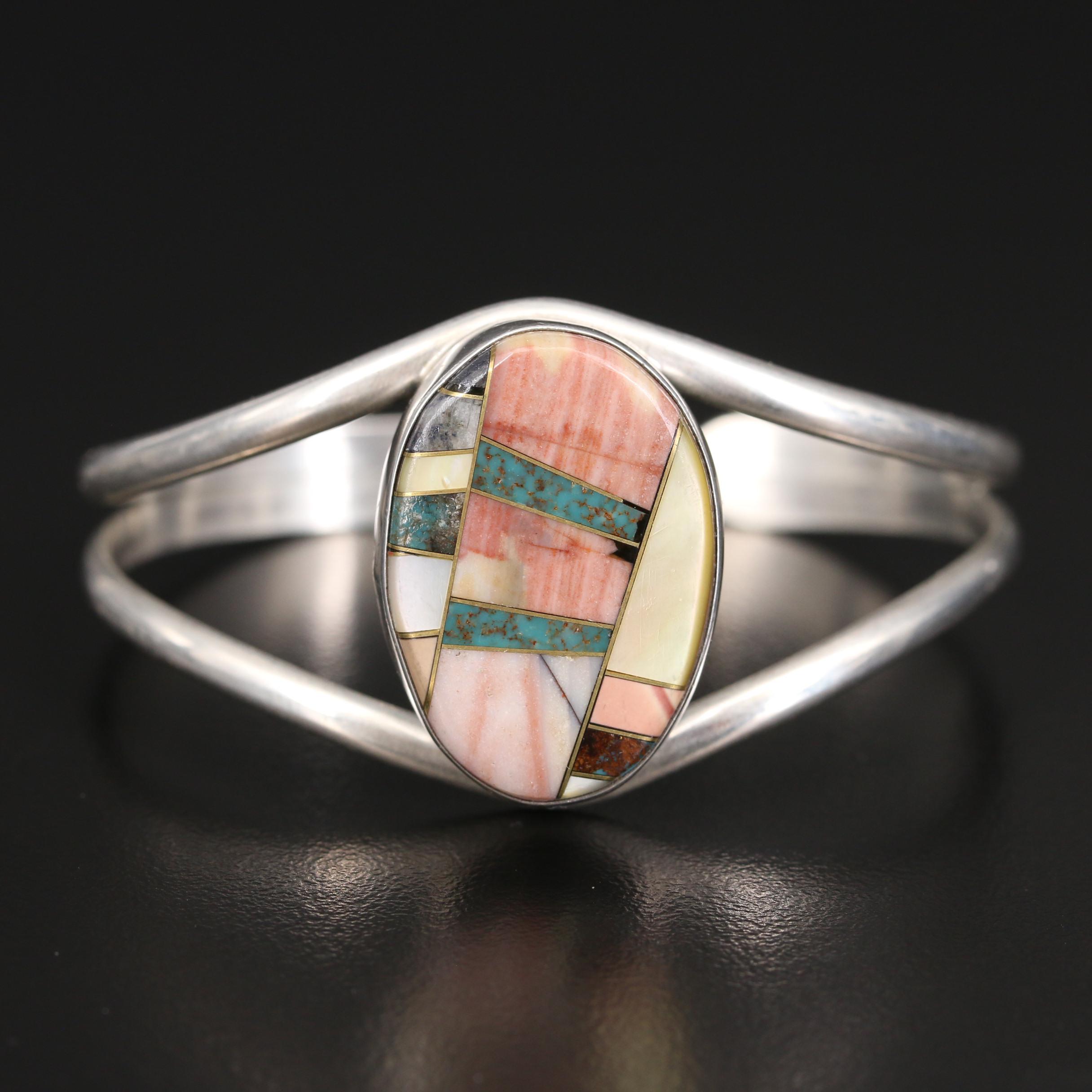 Southwestern Sterling Inlay Cuff and Ring