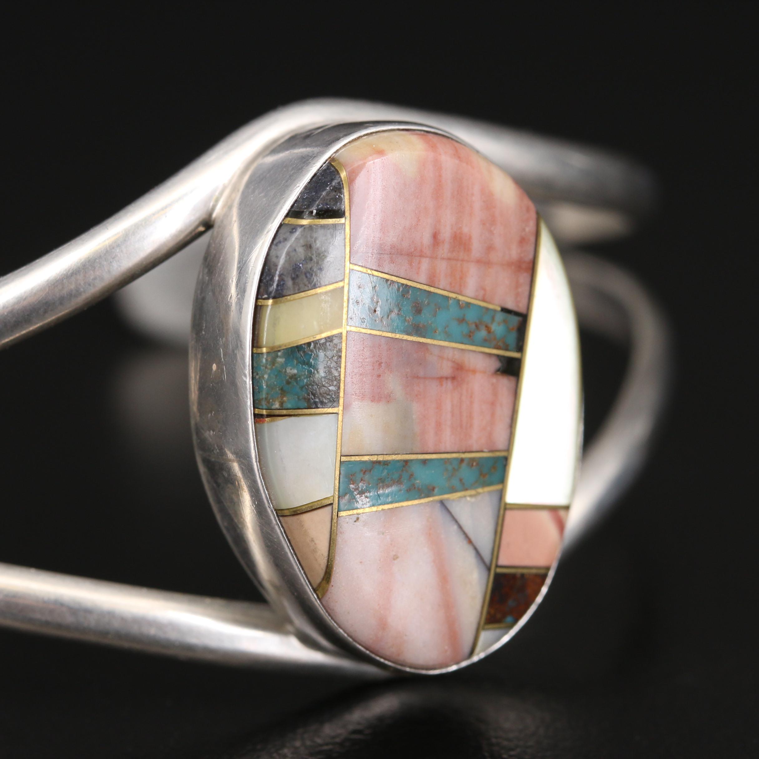 Southwestern Sterling Inlay Cuff and Ring