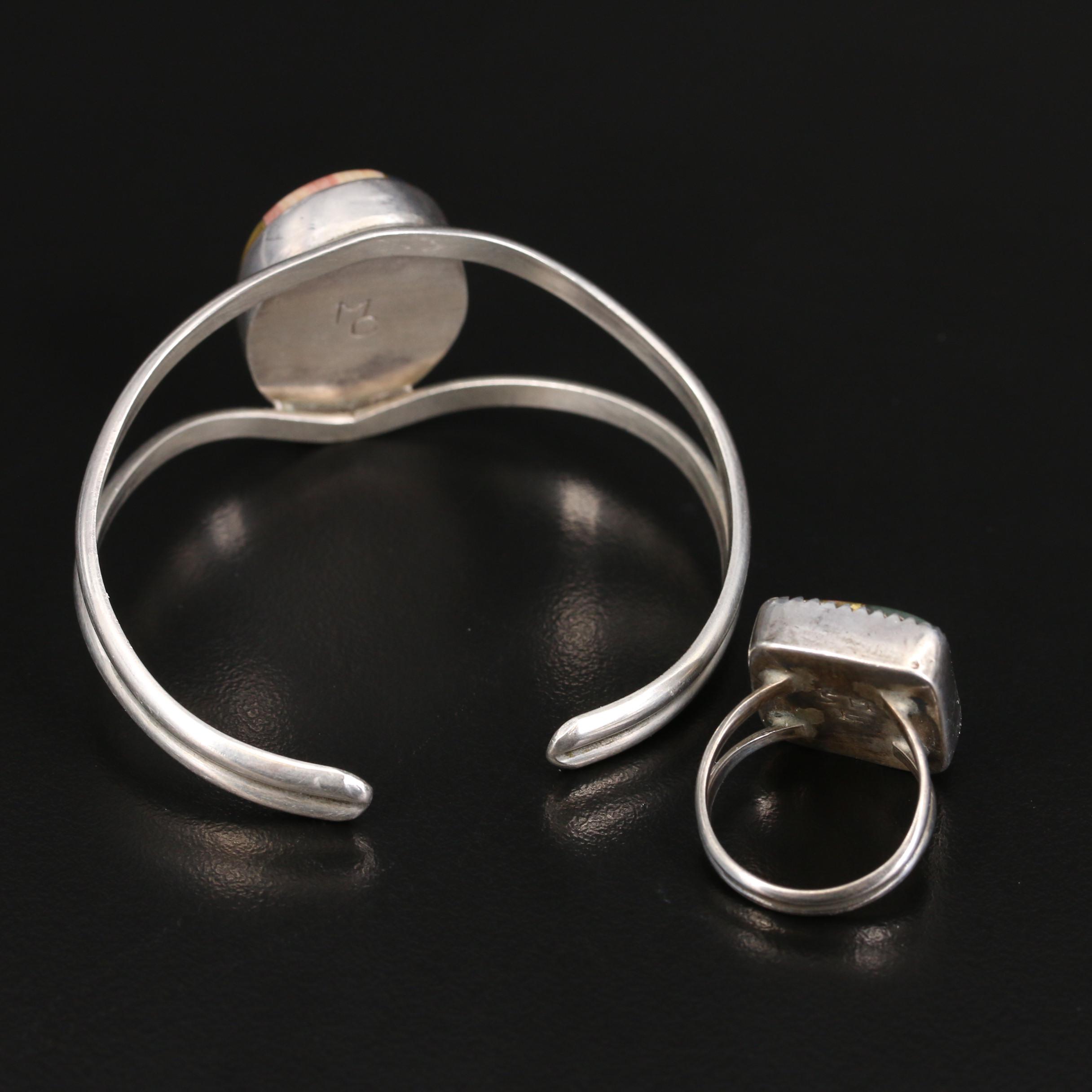 Southwestern Sterling Inlay Cuff and Ring