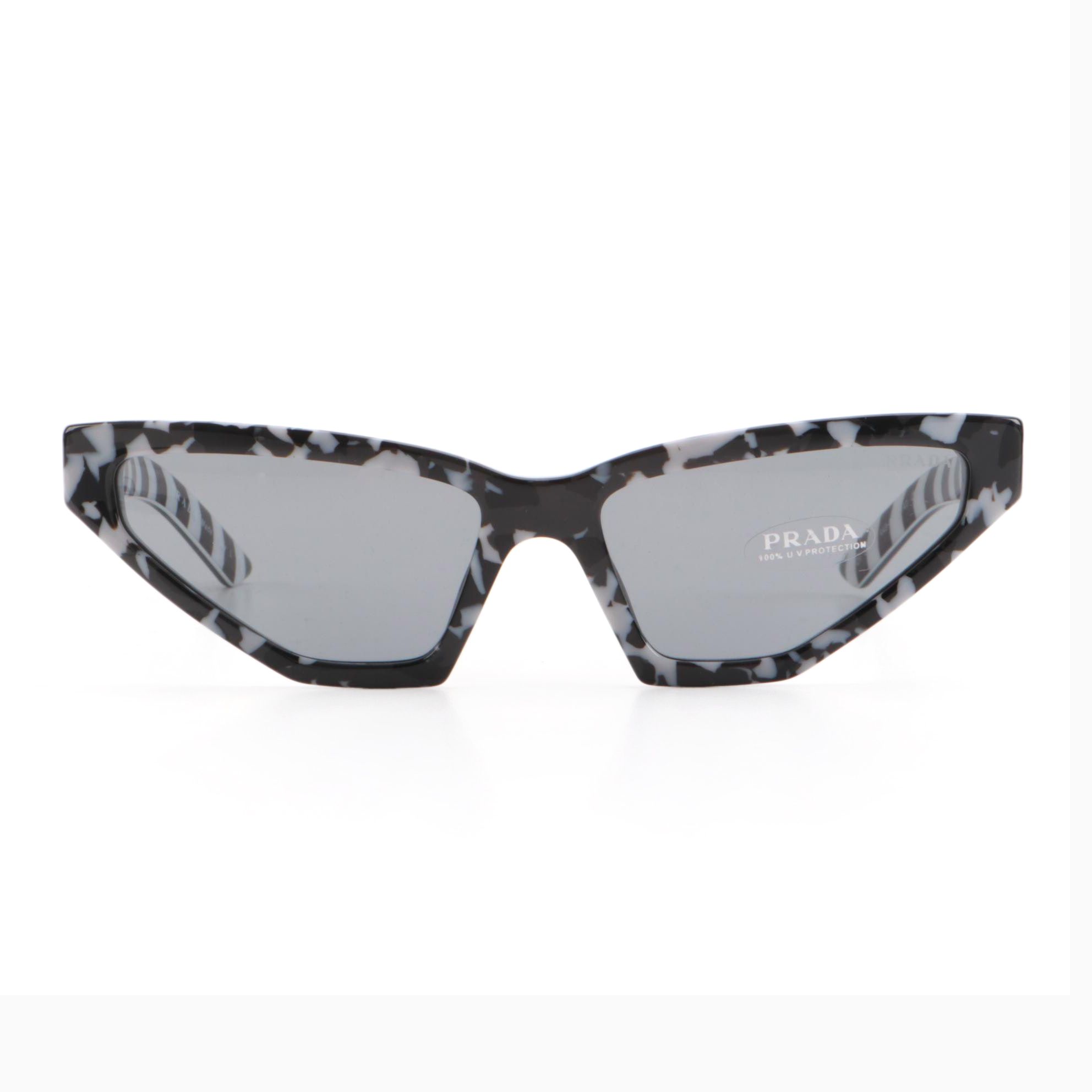 Prada SPR12V Black and White Camouflage Butterfly Sunglasses with Case and Box