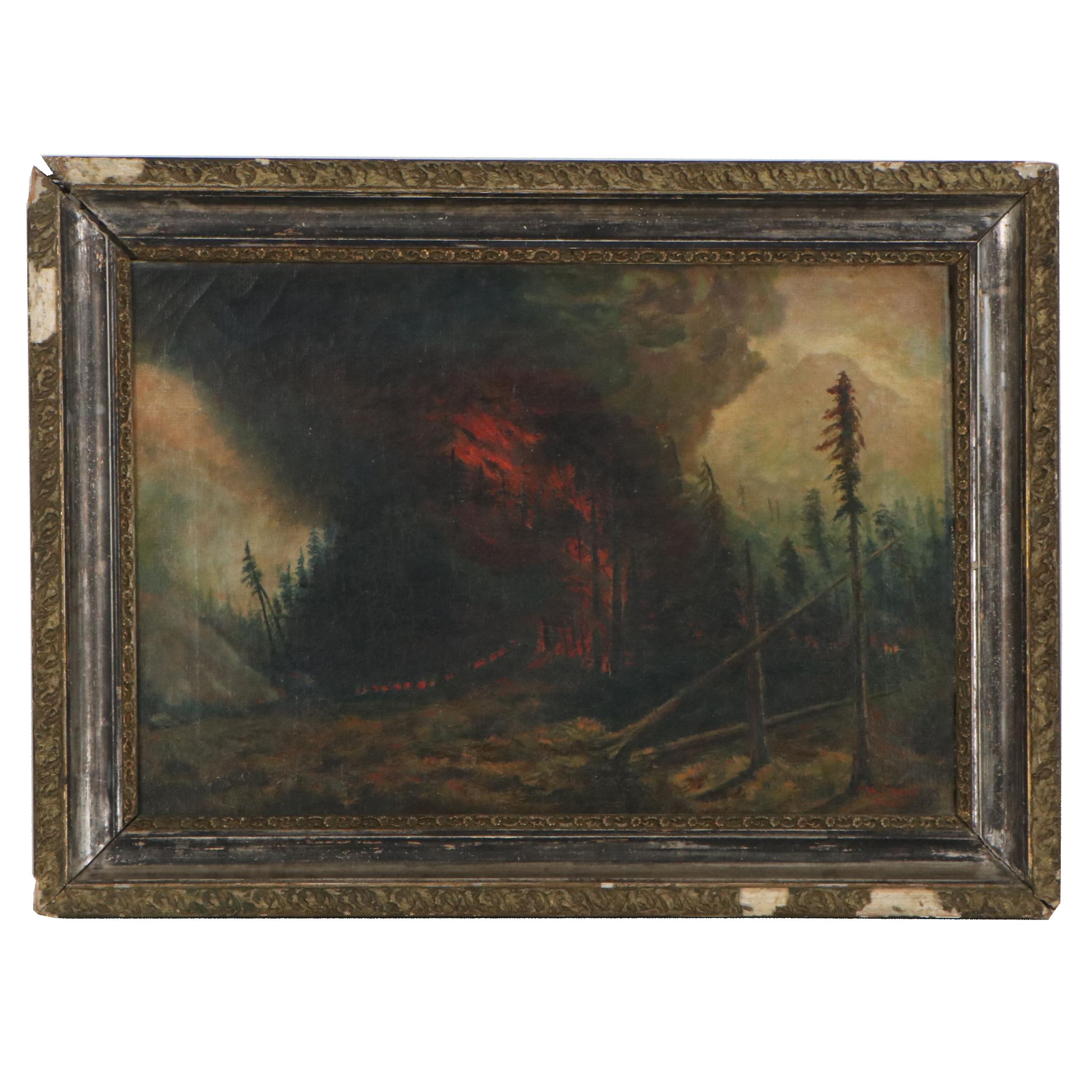 Oil Painting after Alexei Kuz’mich Denisov-Uralsky "Forest Fire"