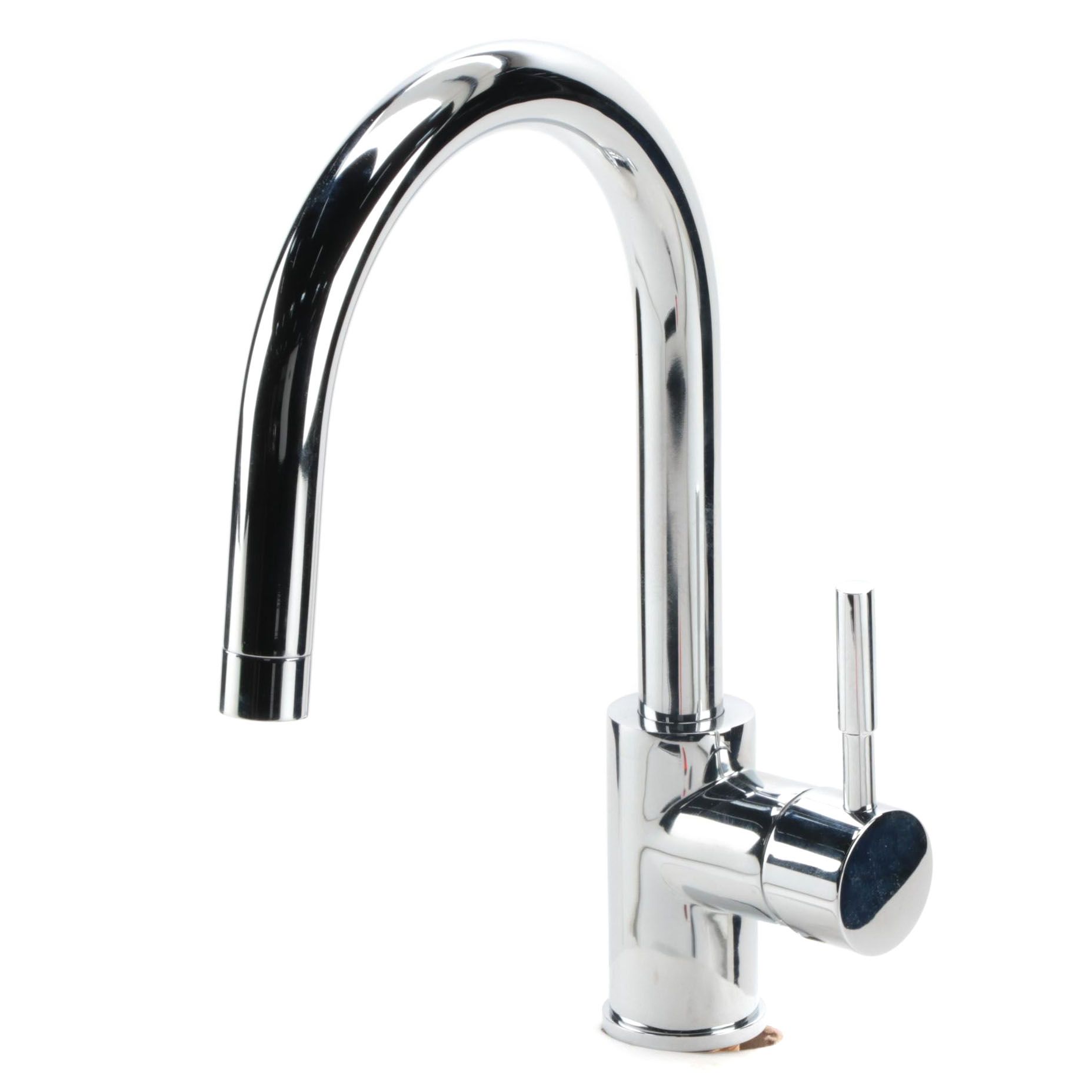 Chrome Finish Single-Hole Gooseneck Bathroom Faucet