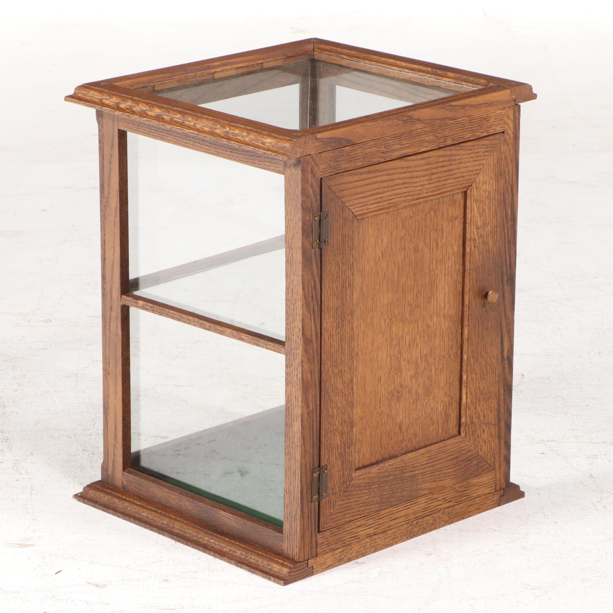 American Oak Country Store Countertop Display Case, Early 20th Century