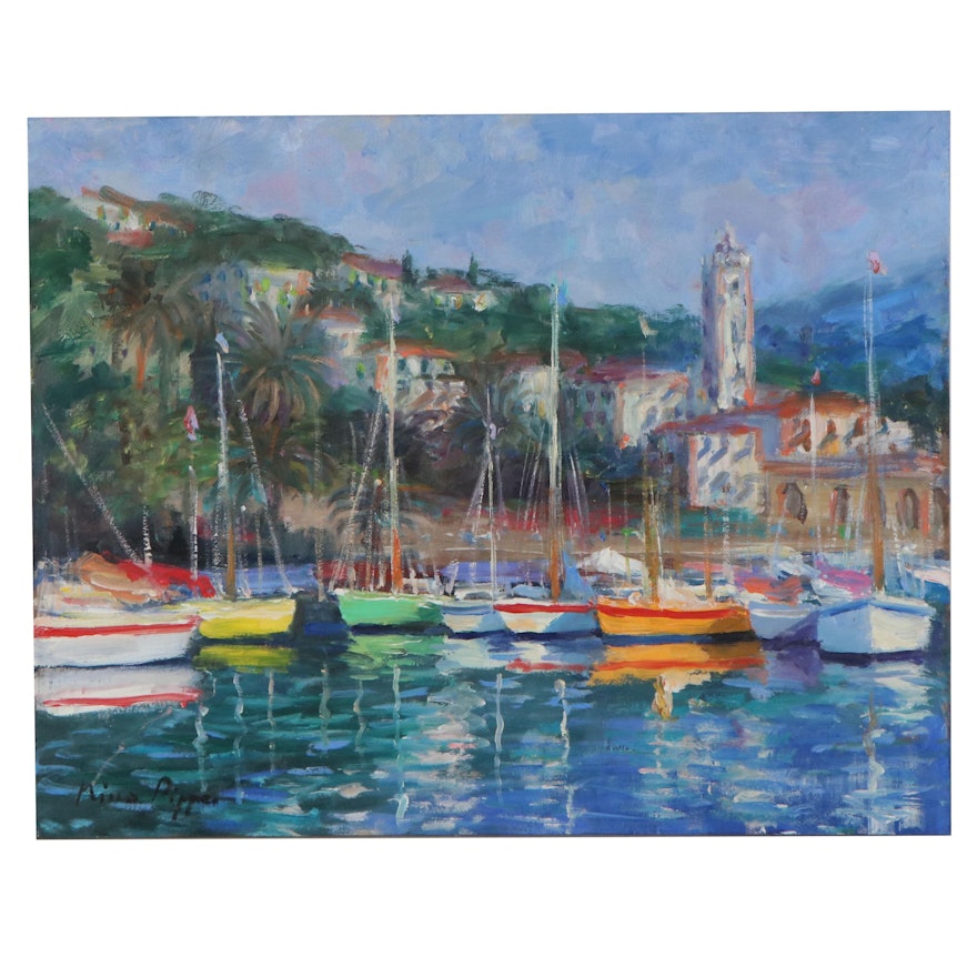 Nino Pippa Oil Painting "Italian Riviera-Bordighera," 2016