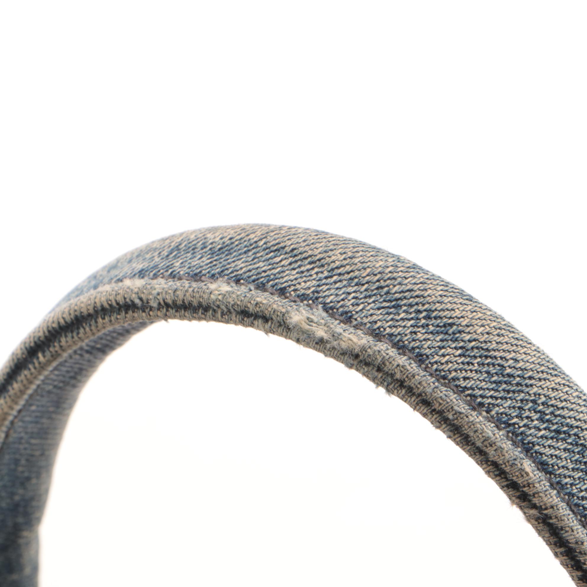 Prada Canapa Tote in Mid-Wash Denim