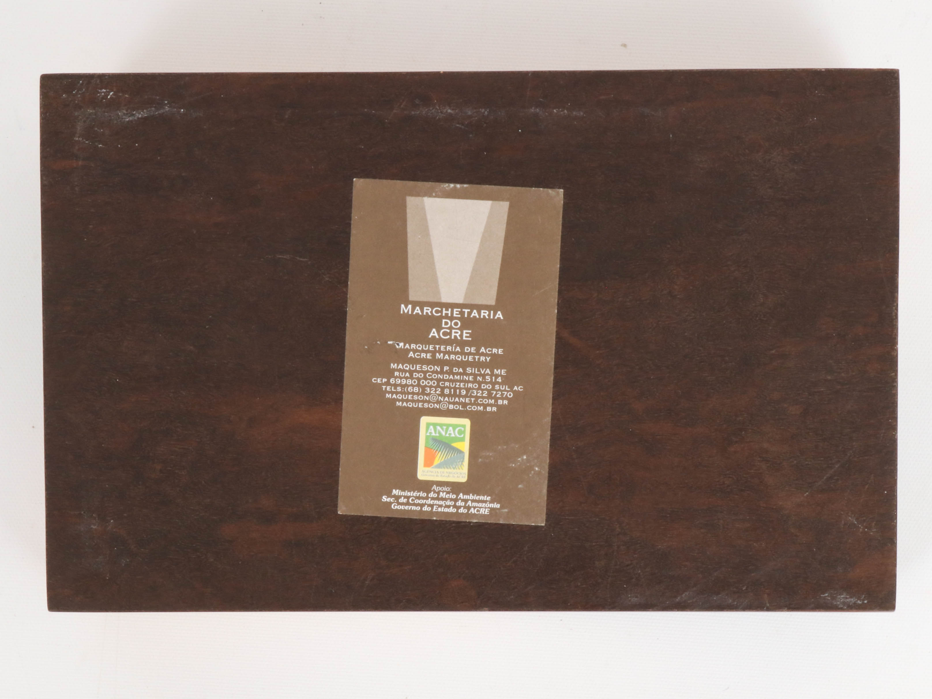 Acre Marquetry Wood Marquetry Hummingbird Vanity Box, Late 20th Century