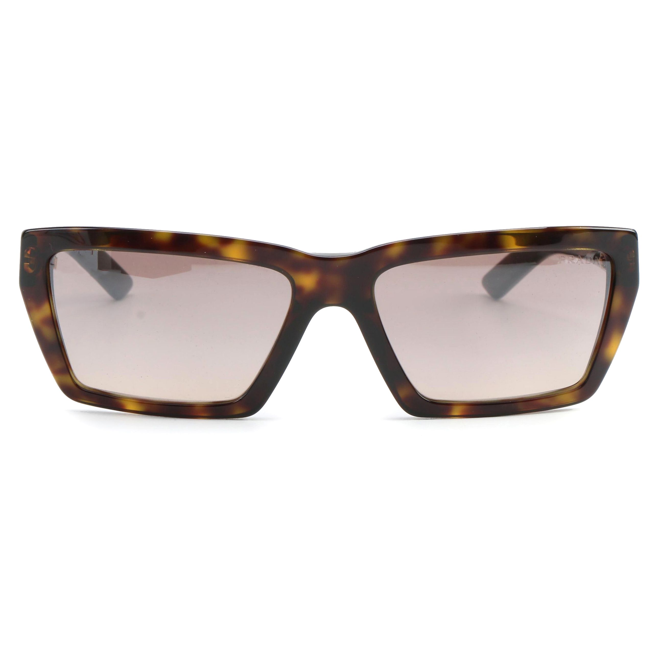 Prada SPR 04V Havana Tortoise Rectangular Sunglass with Case