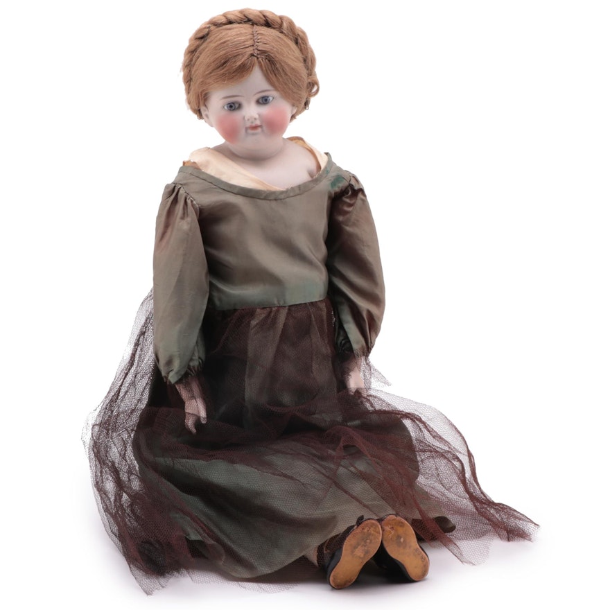 Early Unsigned Kestner Solid Bisque Dome "Helen" Doll, Circa 1880