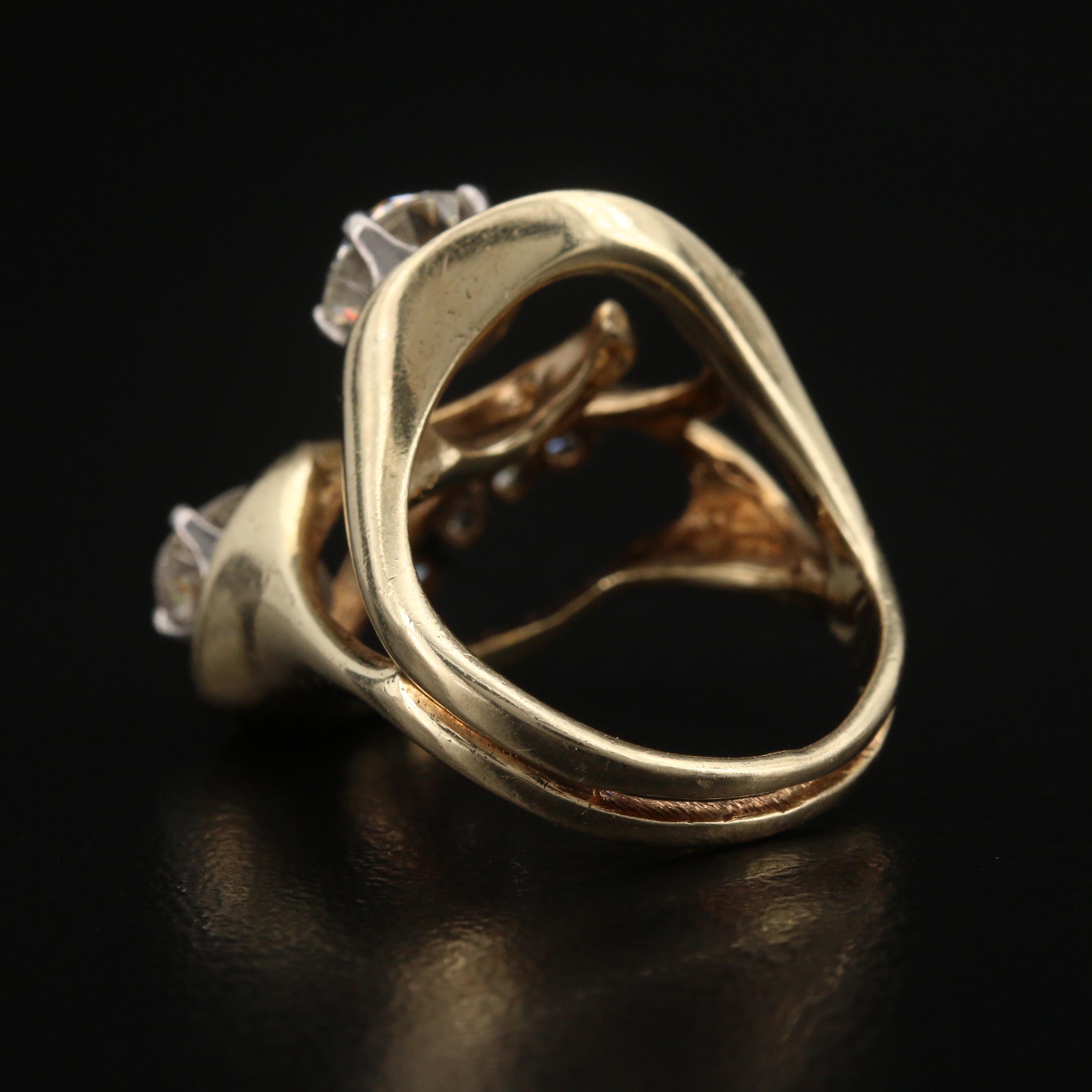 14K 1.82 CTW Diamond Freeform Ring