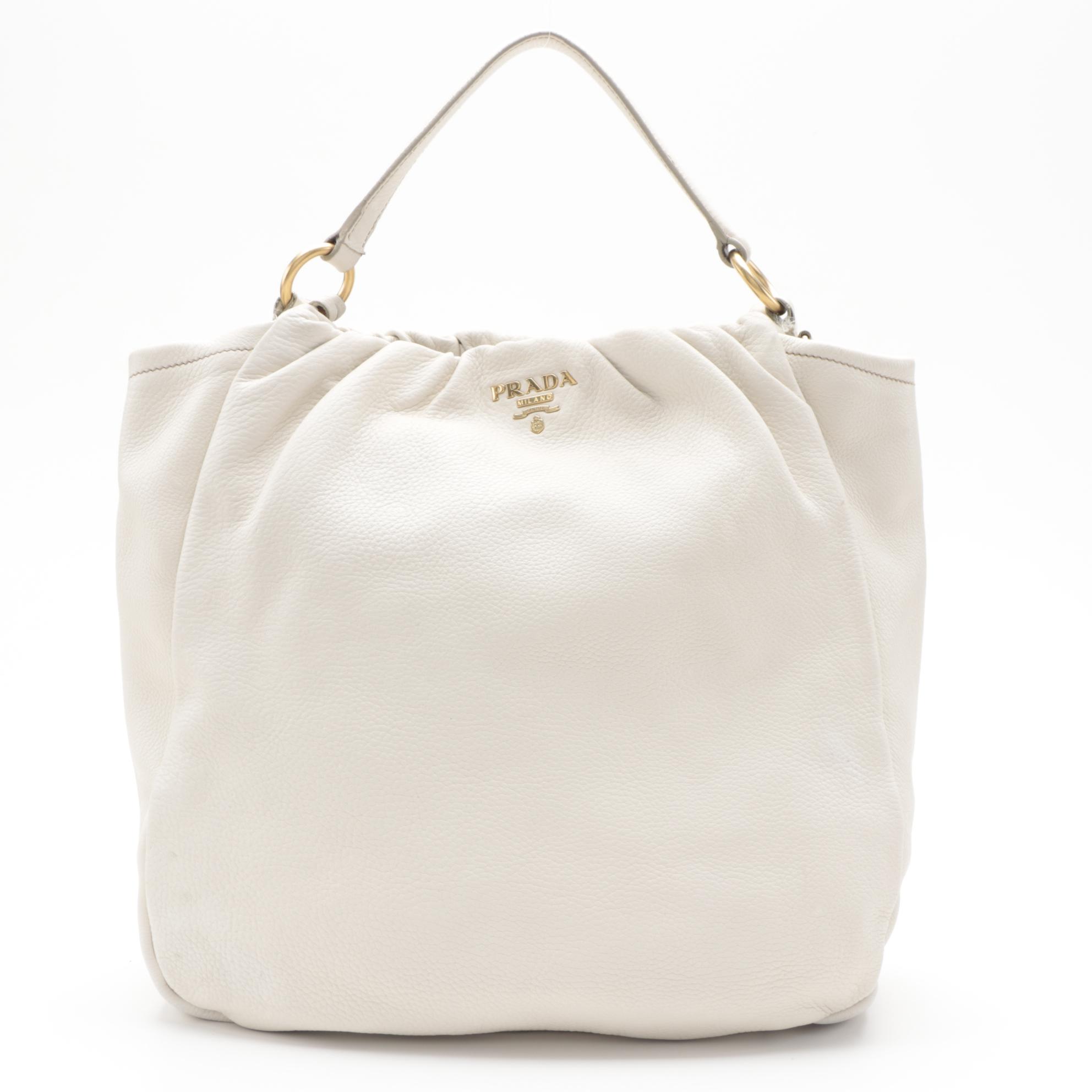Prada Two-Way Hobo Bag in Talco Antik Cervo