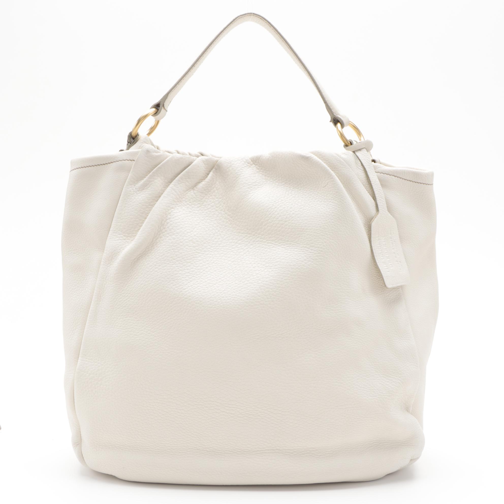 Prada Two-Way Hobo Bag in Talco Antik Cervo