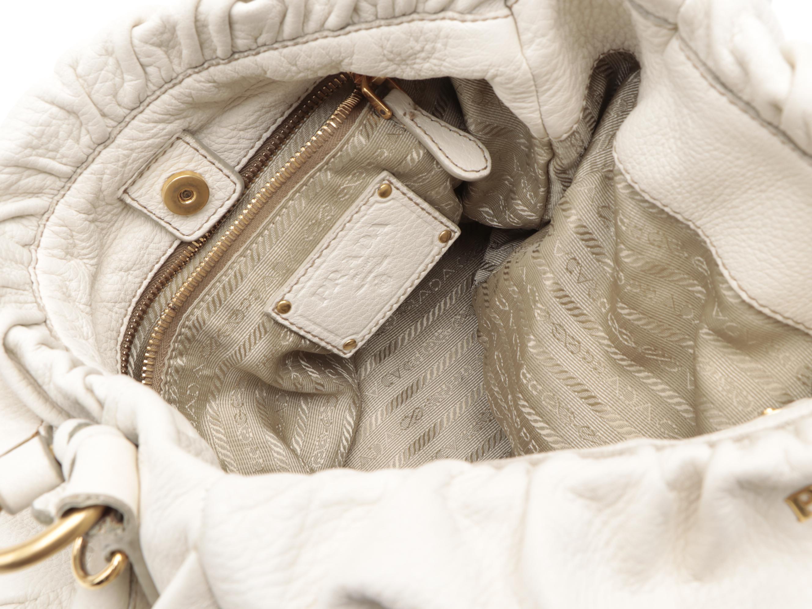 Prada Two-Way Hobo Bag in Talco Antik Cervo