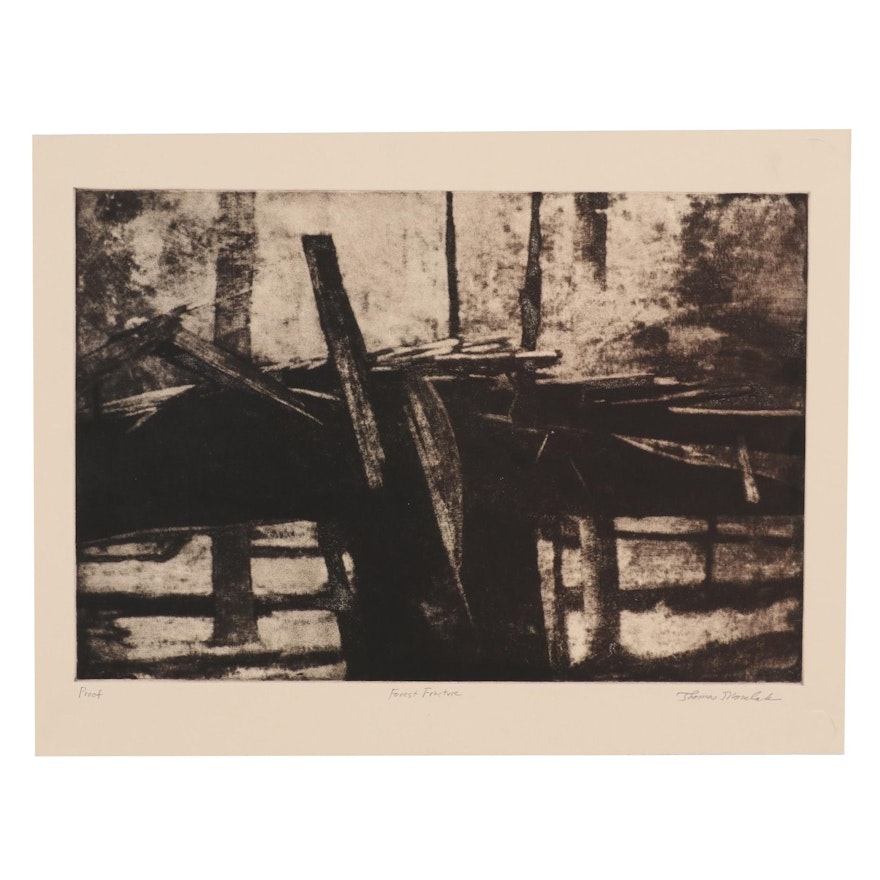 Thomas Norulak Etching "Forest Fracture," 2007