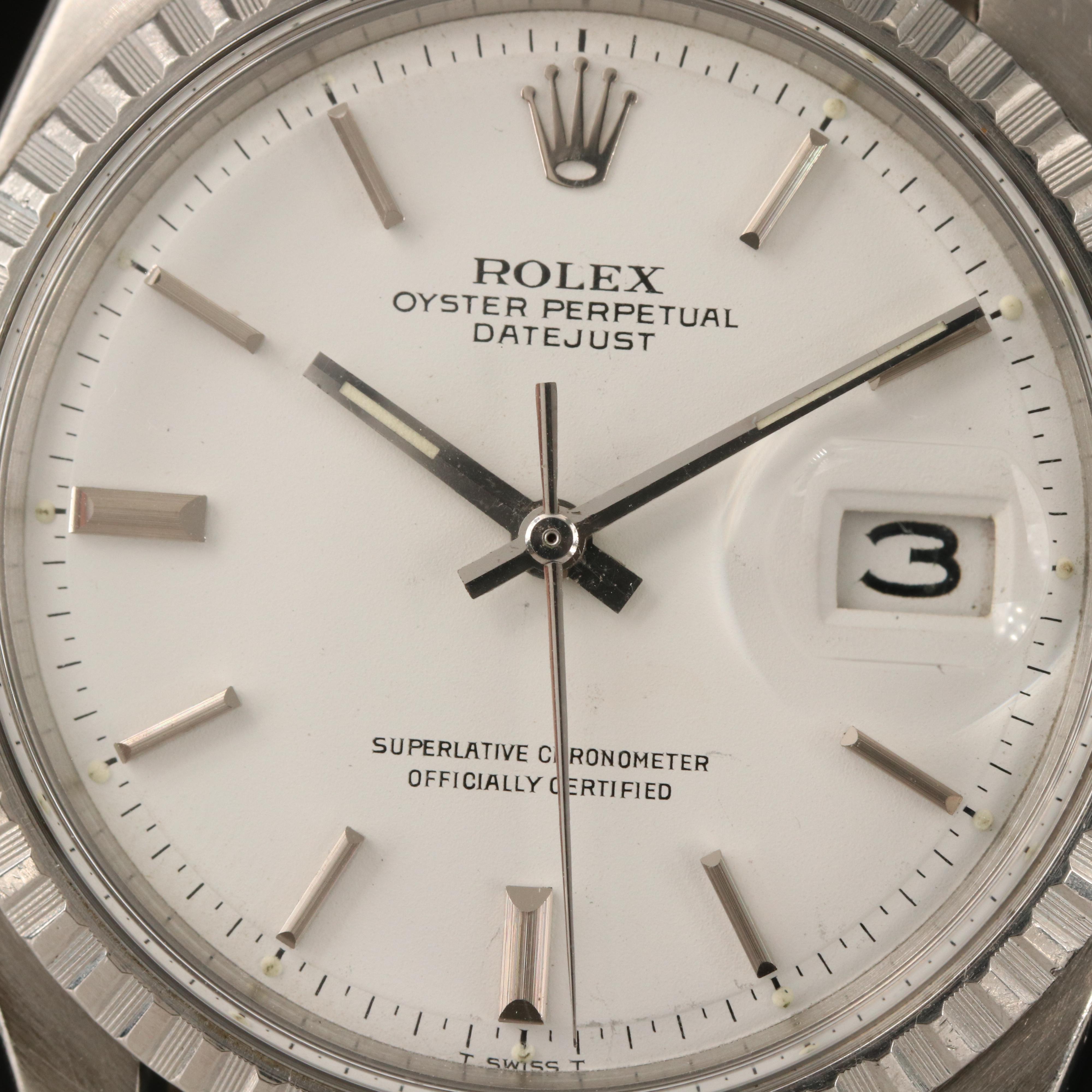 1970 Rolex Datejust 1603 Stainless Steel Automatic Watch