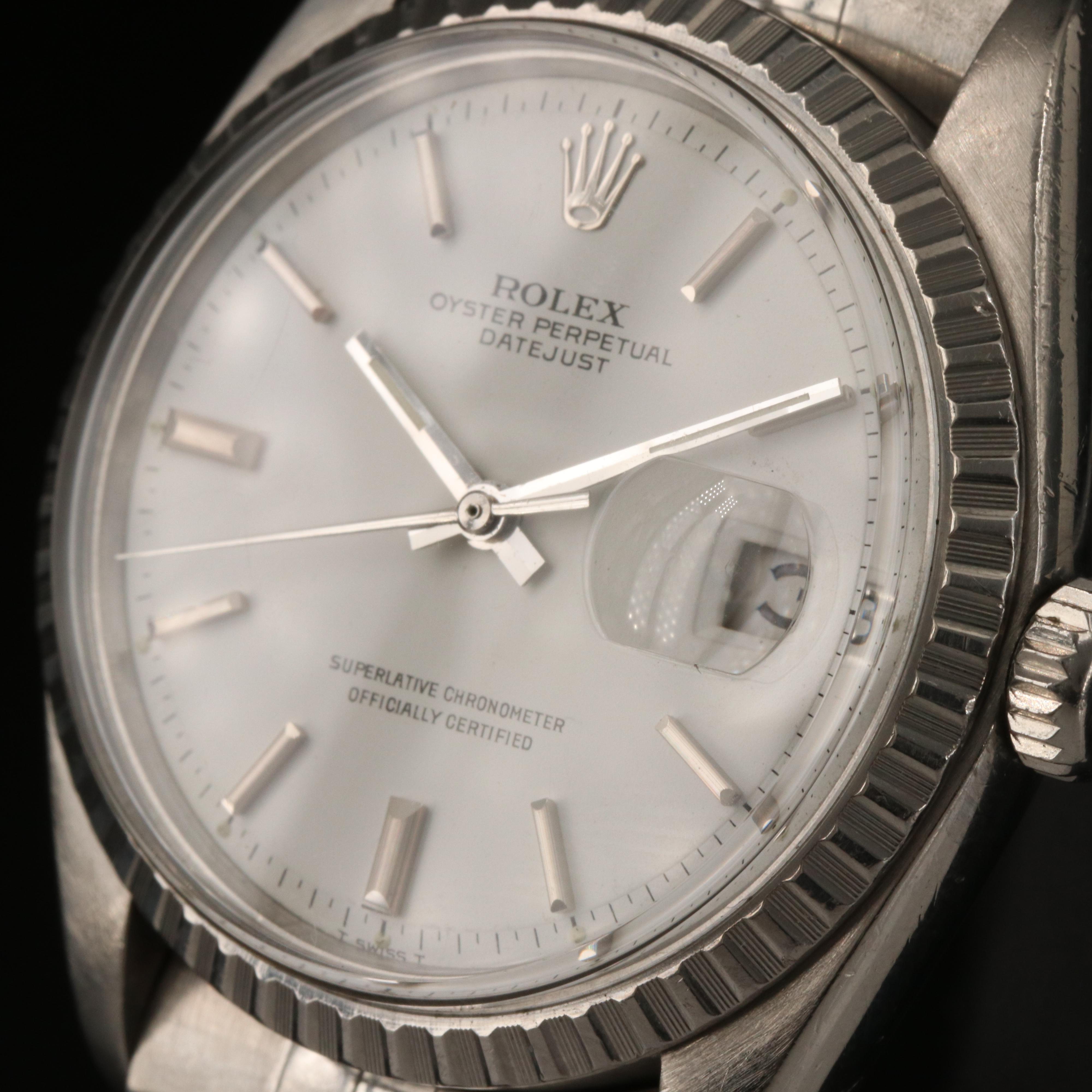 1970 Rolex Datejust 1603 Stainless Steel Automatic Watch