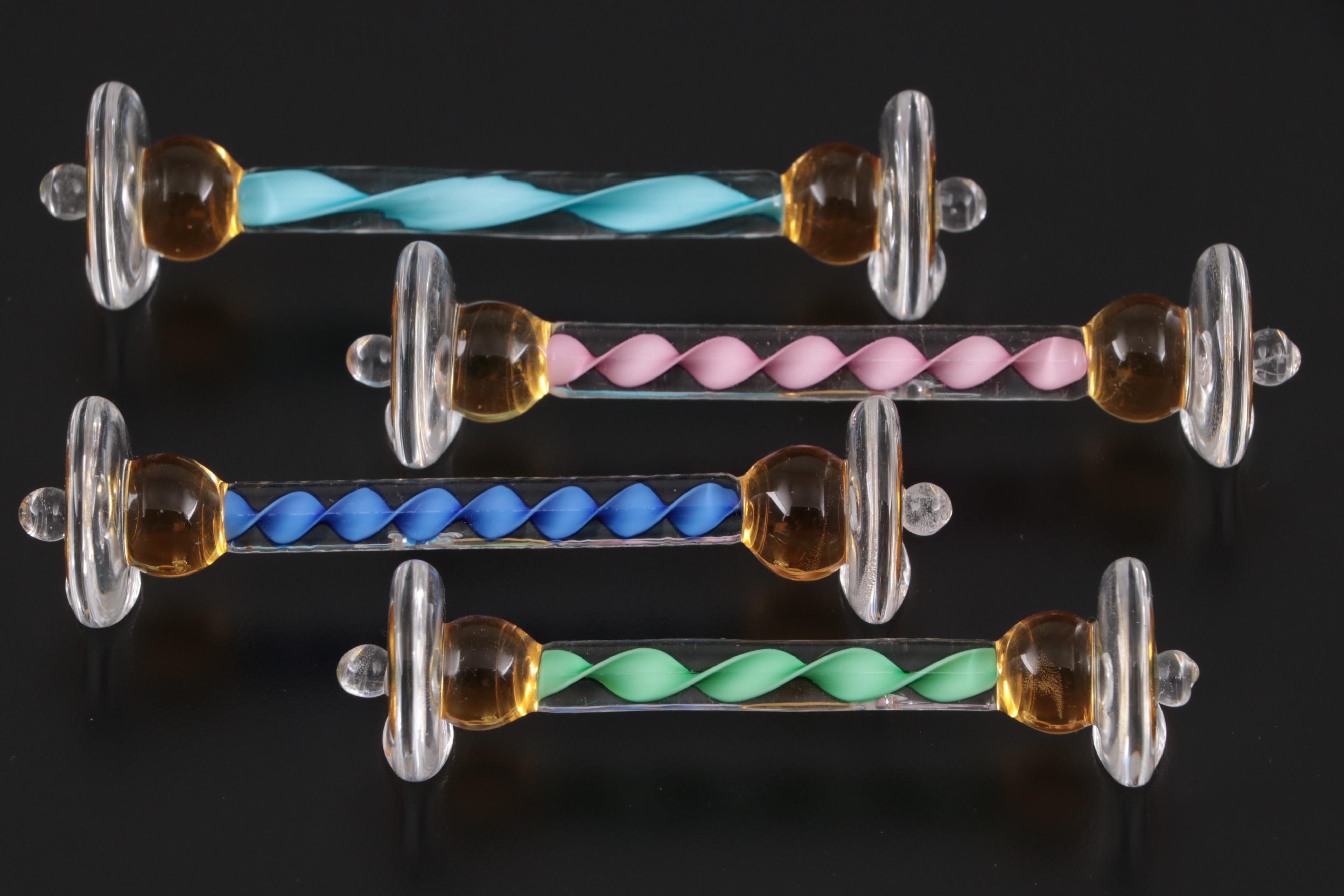 Murano Blown Spiral Art Glass Knife Rests, Mid-20th Century