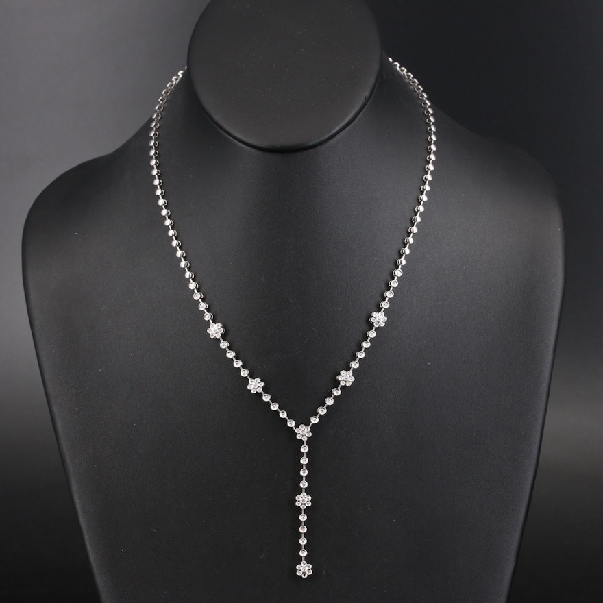 18K 1.16 CTW Diamond Drop Necklace