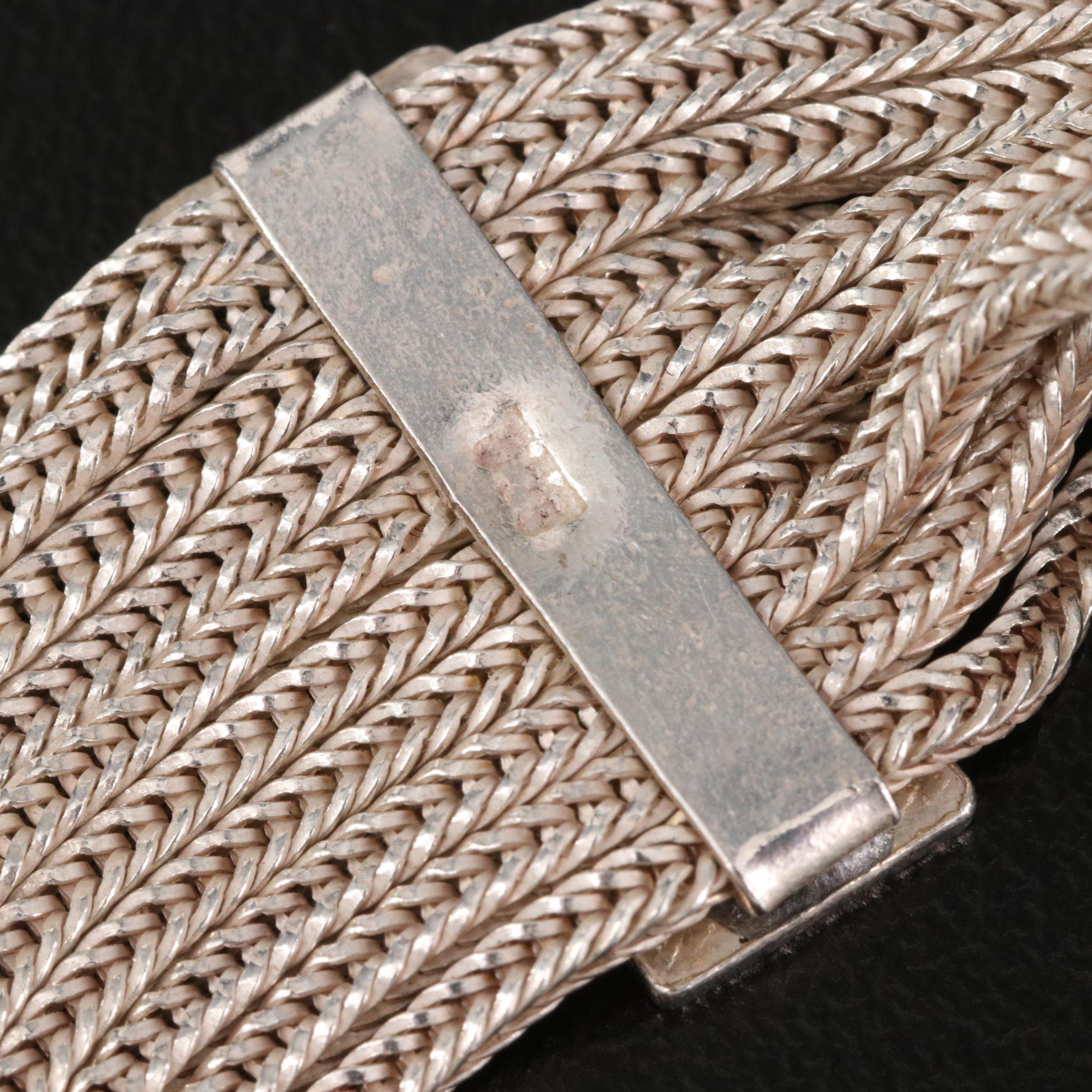 Turkish Sterling Silver Multi-Strand Bracelet with Floral and Swallow Designs