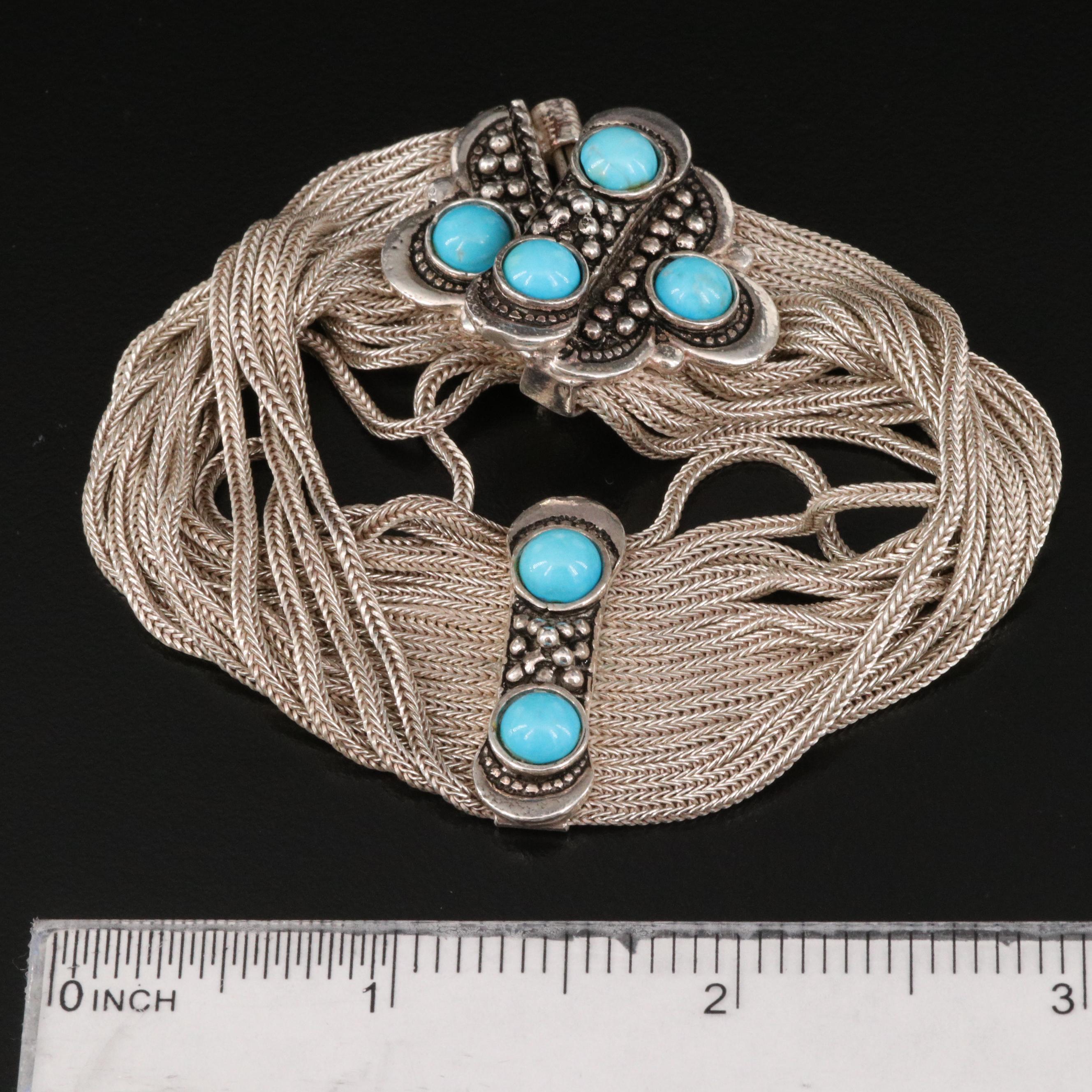 Turkish Sterling Silver Magnesite Multi-Strand Bracelet