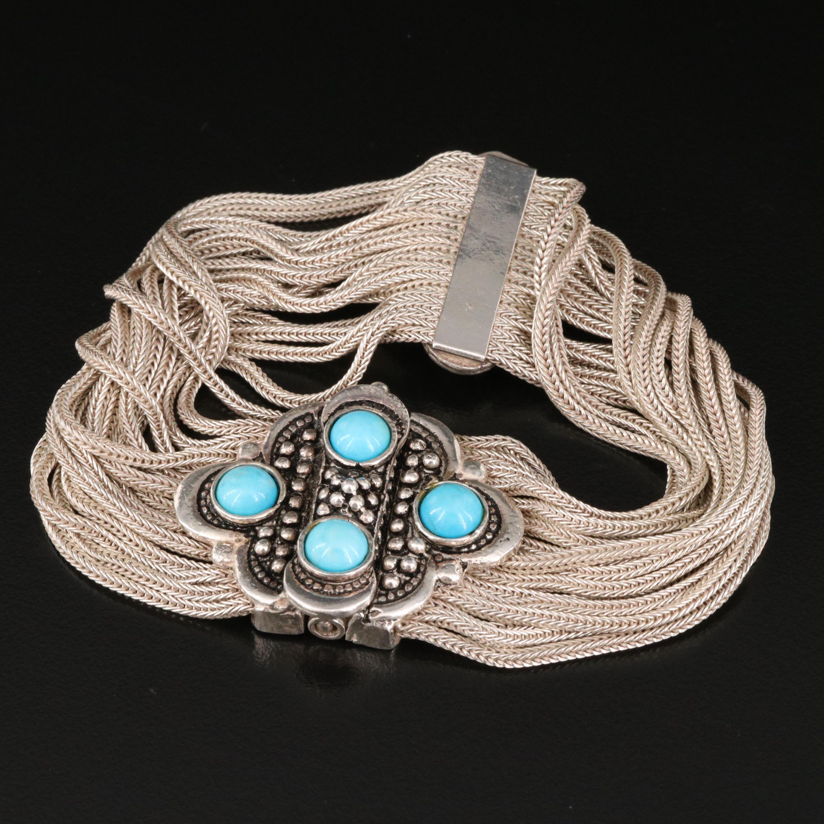 Turkish Sterling Silver Magnesite Multi-Strand Bracelet