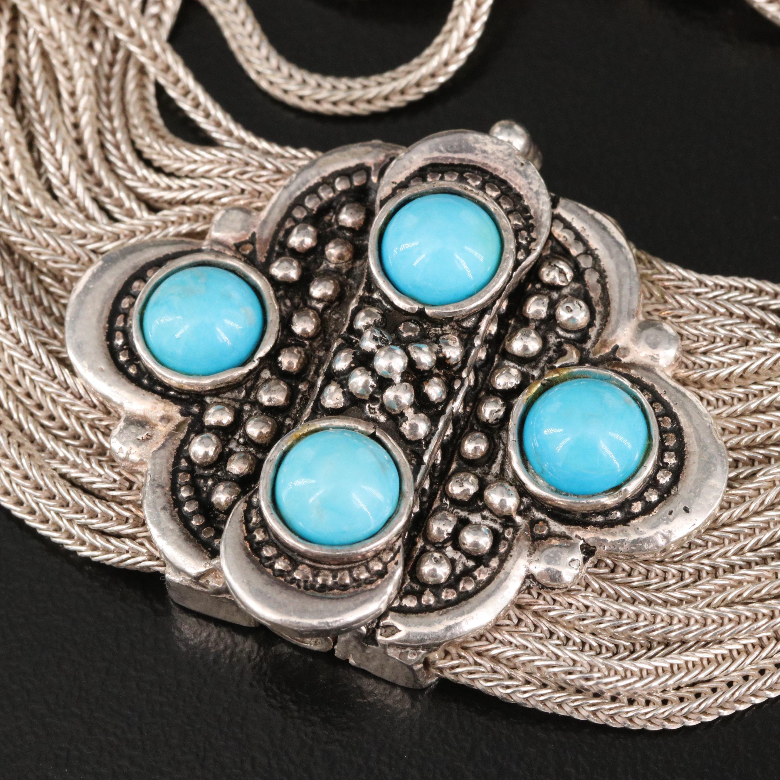 Turkish Sterling Silver Magnesite Multi-Strand Bracelet