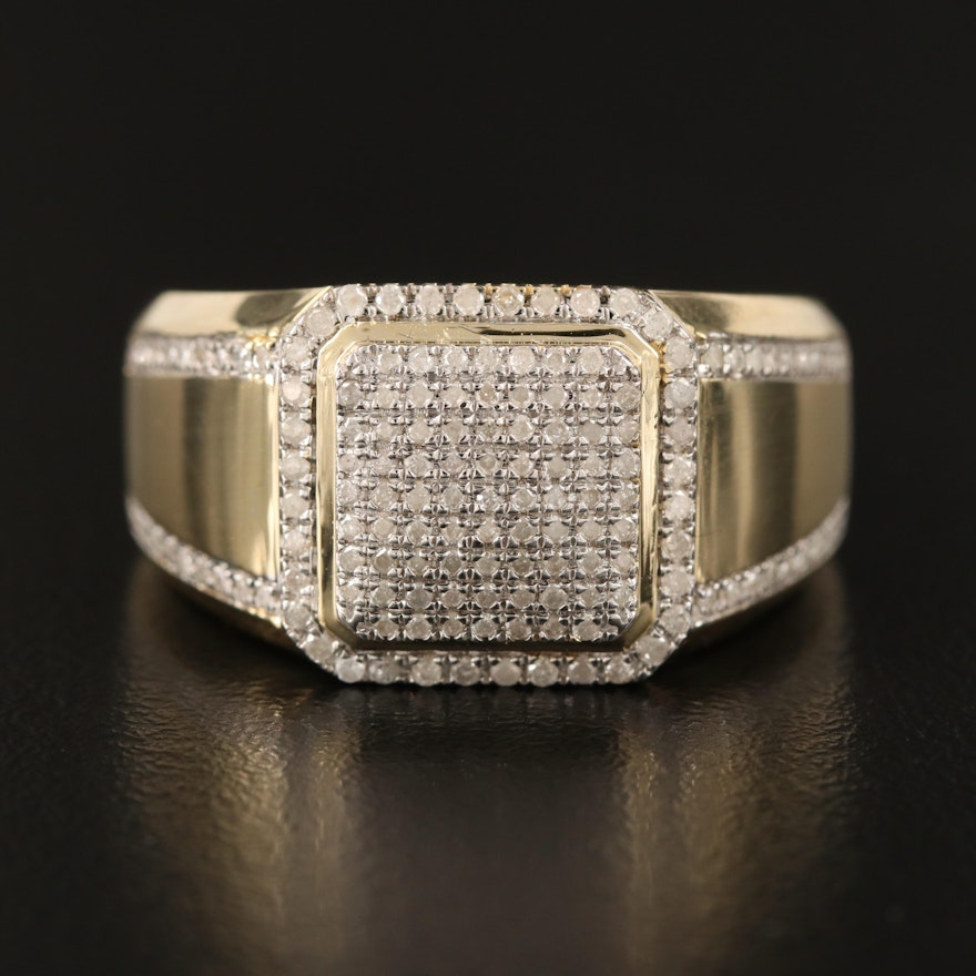 10K Diamond Cluster Ring