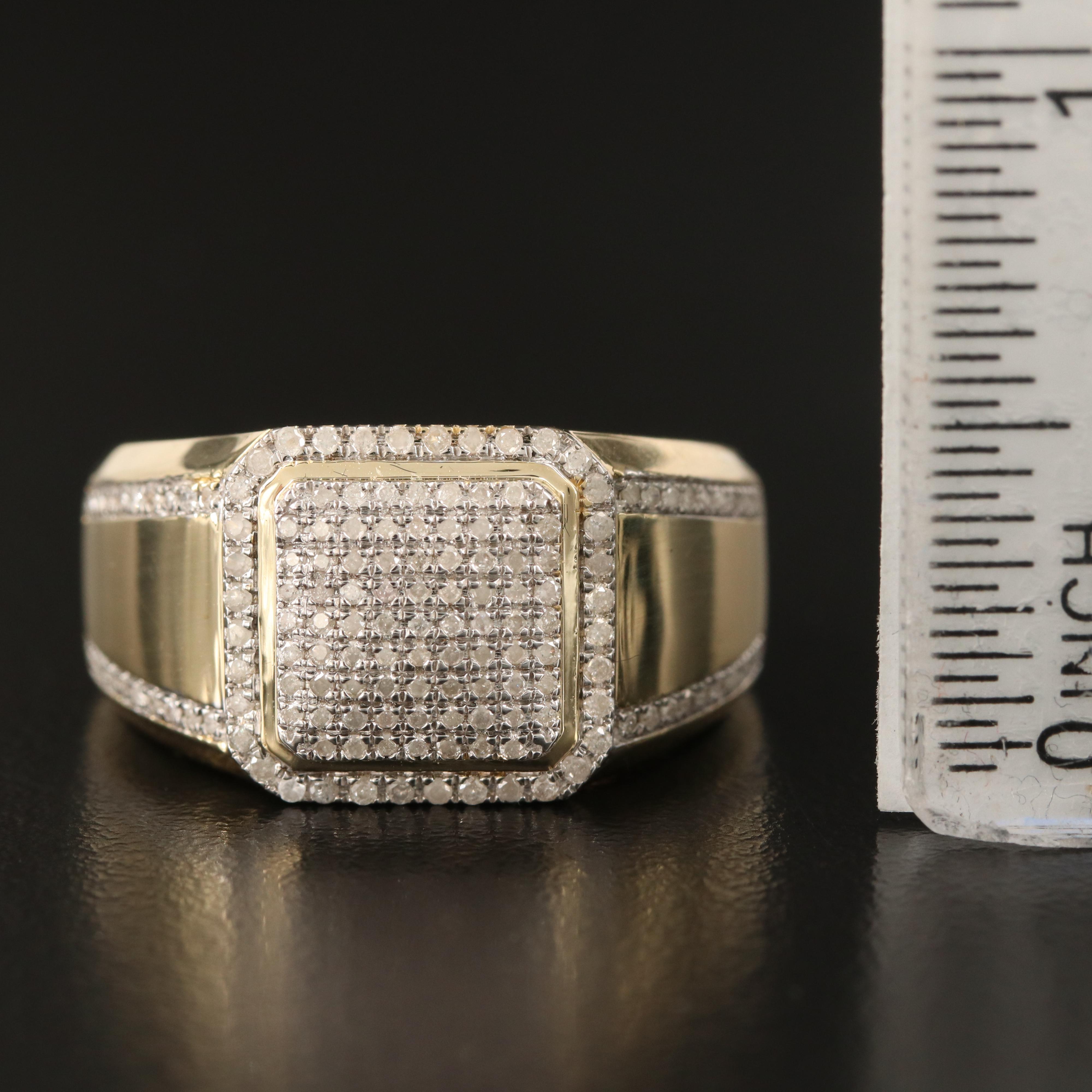 10K Diamond Cluster Ring