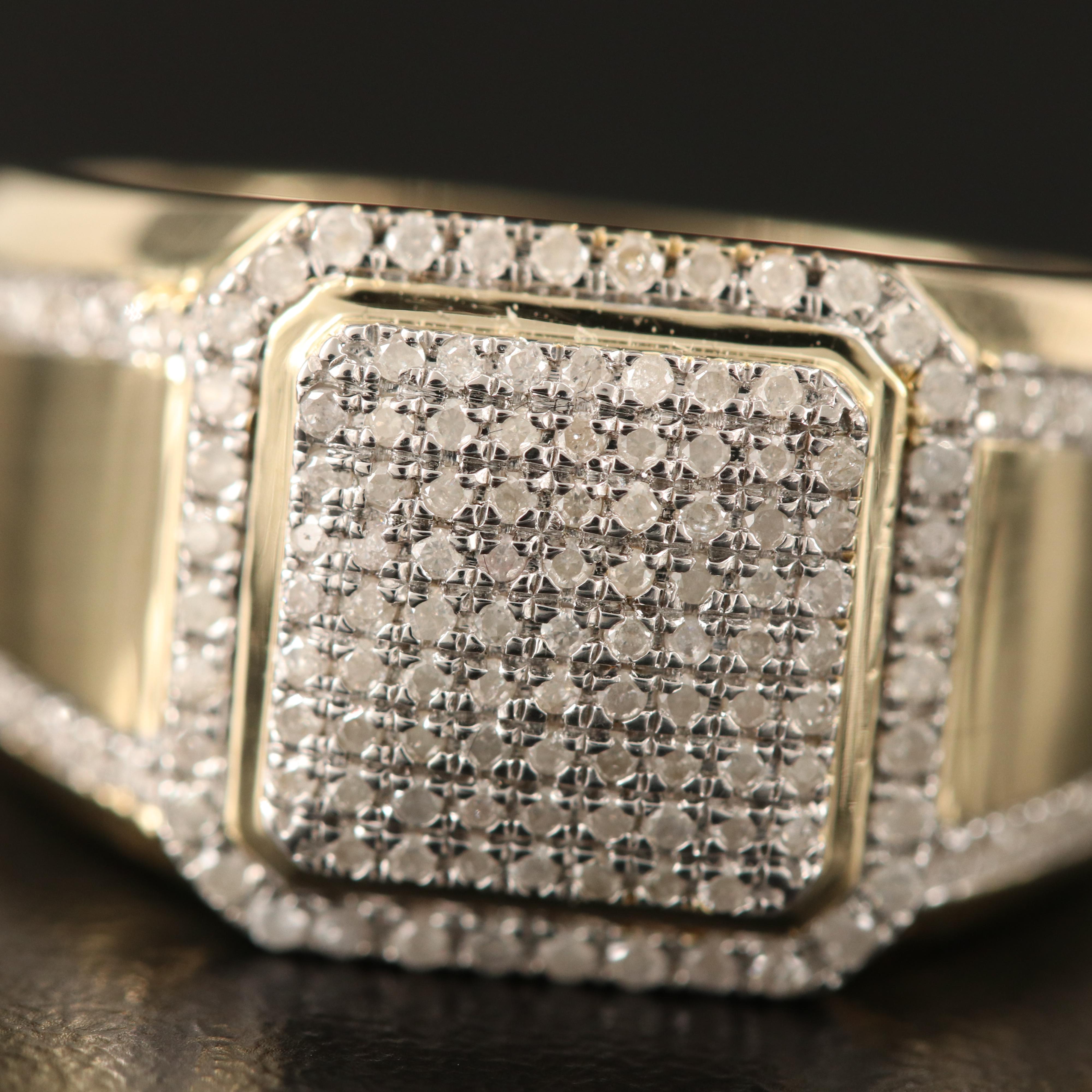 10K Diamond Cluster Ring