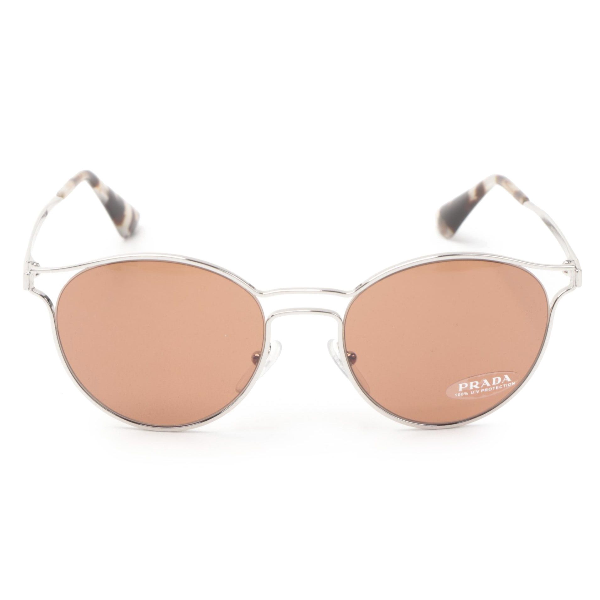 Prada Rounded Modified Cat Eye Sunglasses with Case