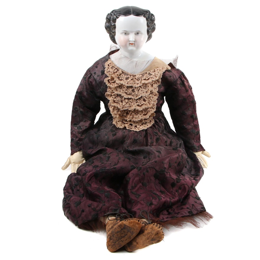 Porcelain "Mary Todd" Style Doll, 20th Century