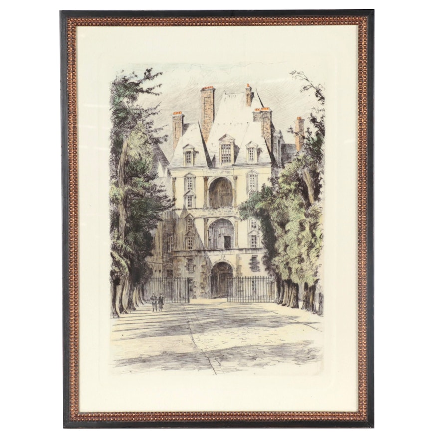 Giclée of Architectural Façade, Late 20th Century