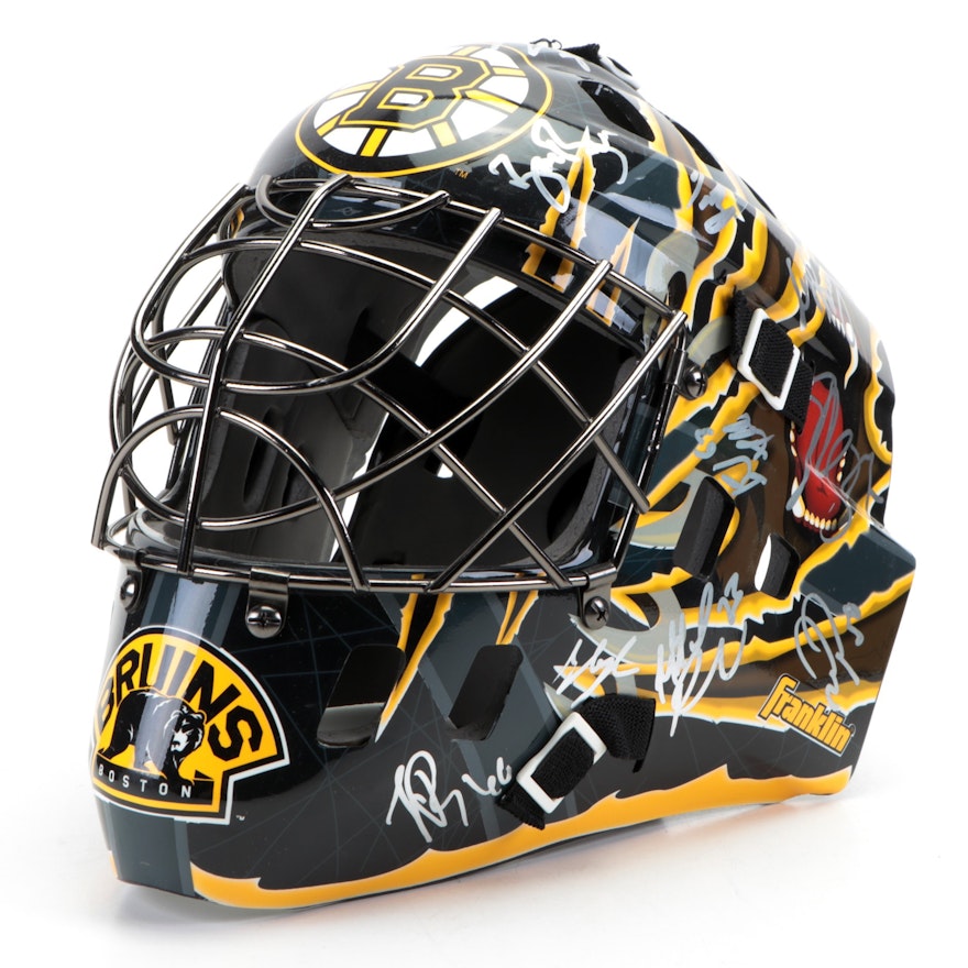 2009-2010 Boston Bruins Signed Franklin Hockey Goalie Mask, Global COA