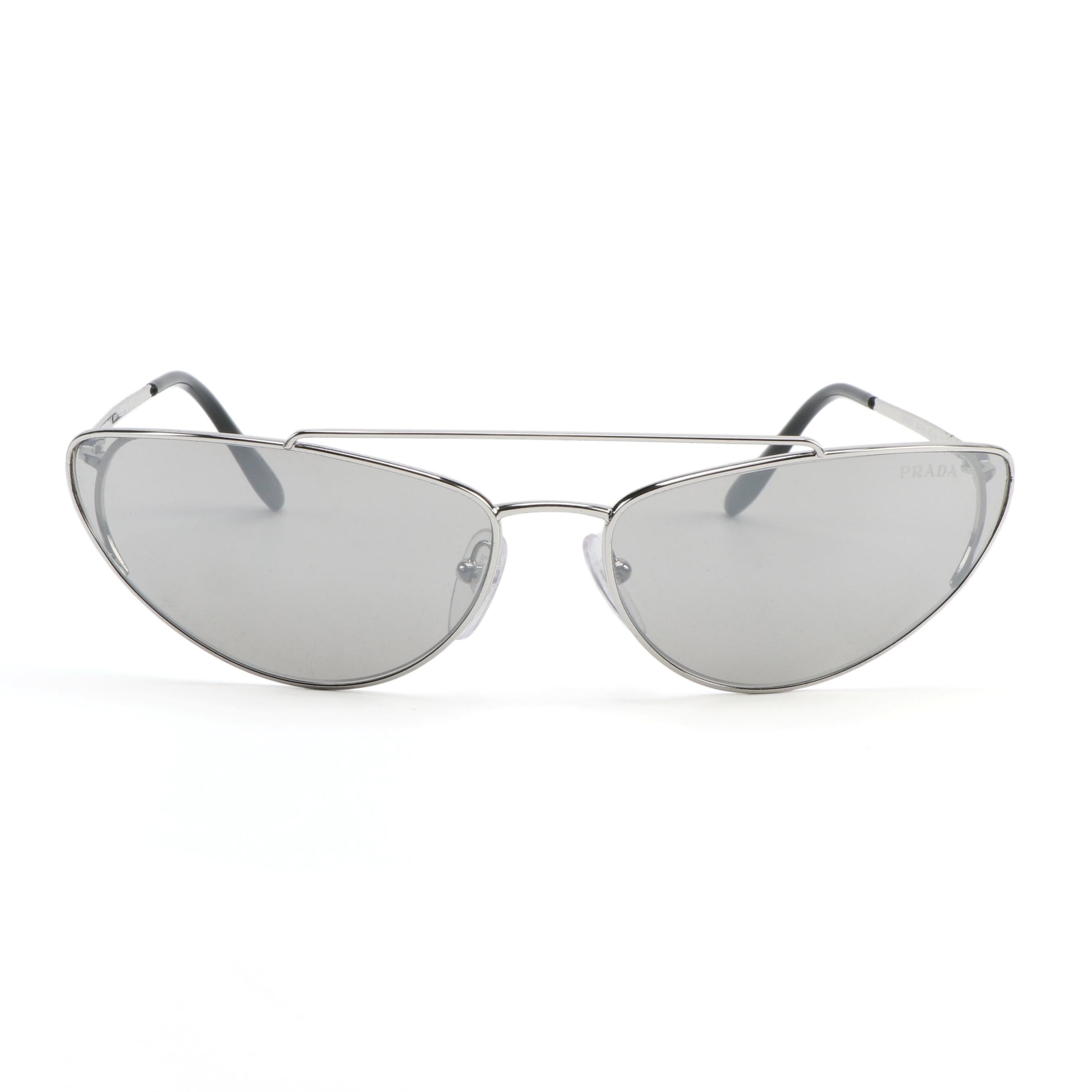 Prada SPR 62V Silver Tone Wire Sunglasses with Case