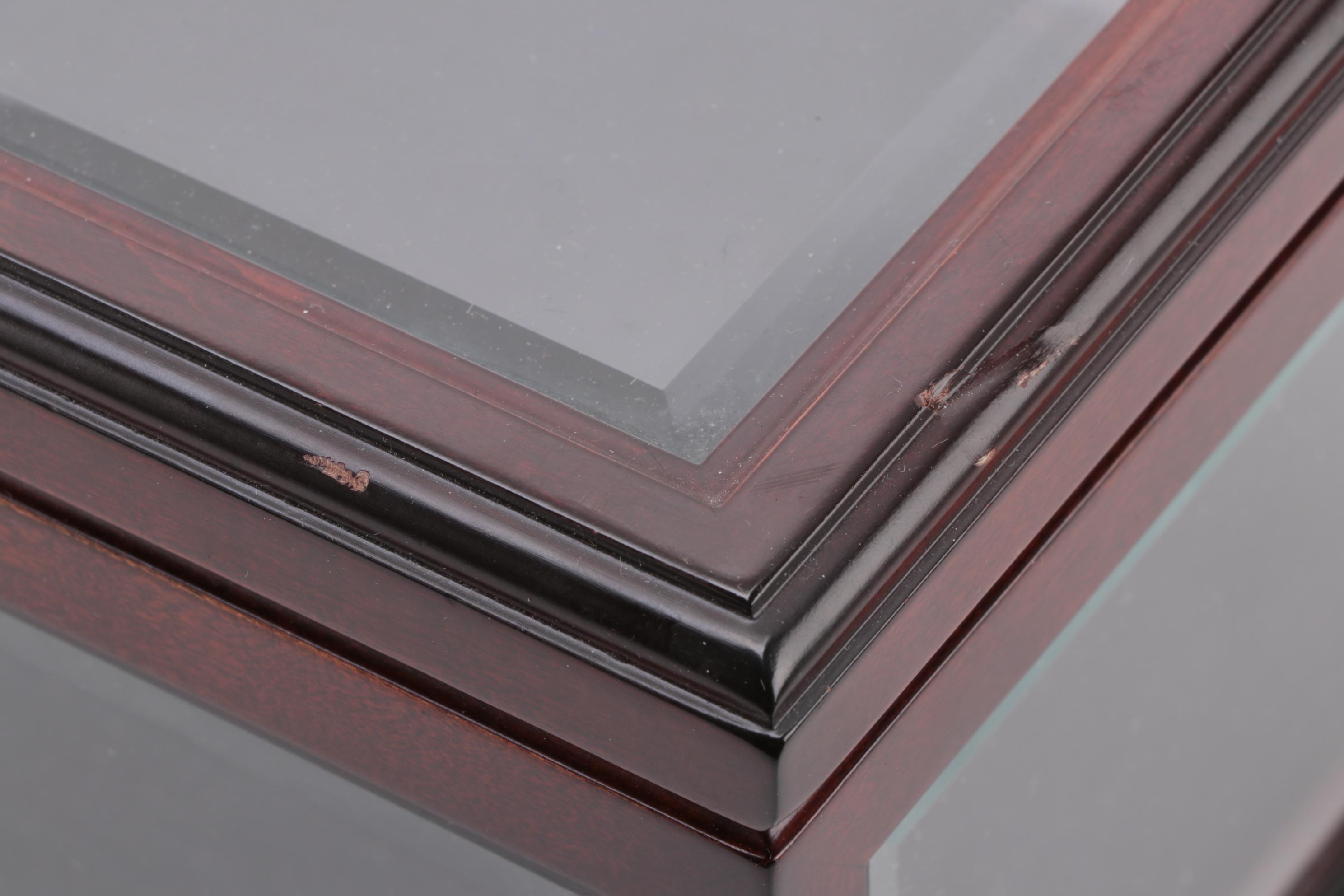 The Bombay Company Glass Paneled Wooden Display Box with Elephant Form Feet