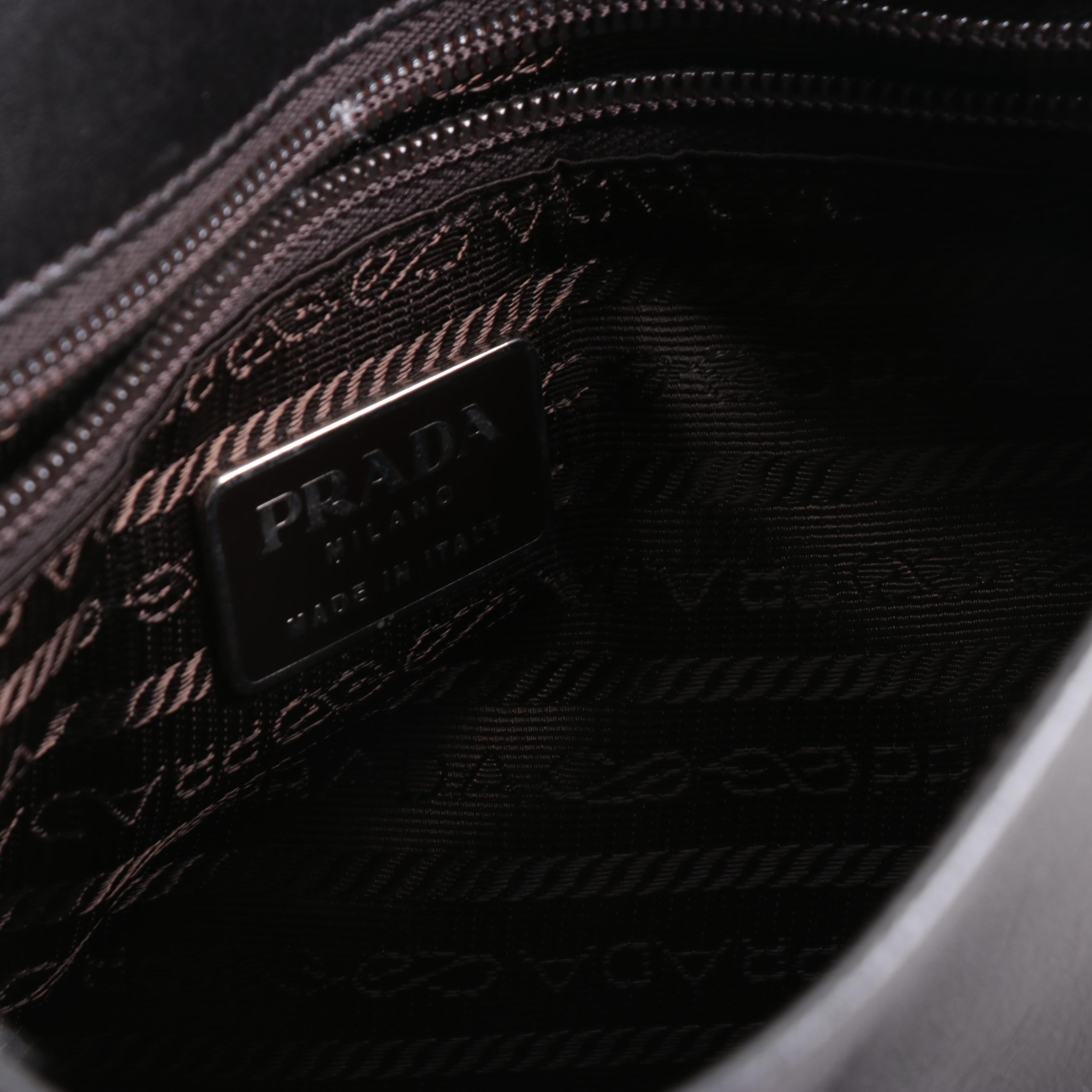 Prada Front Flap Crossbody in Smooth Black Leather