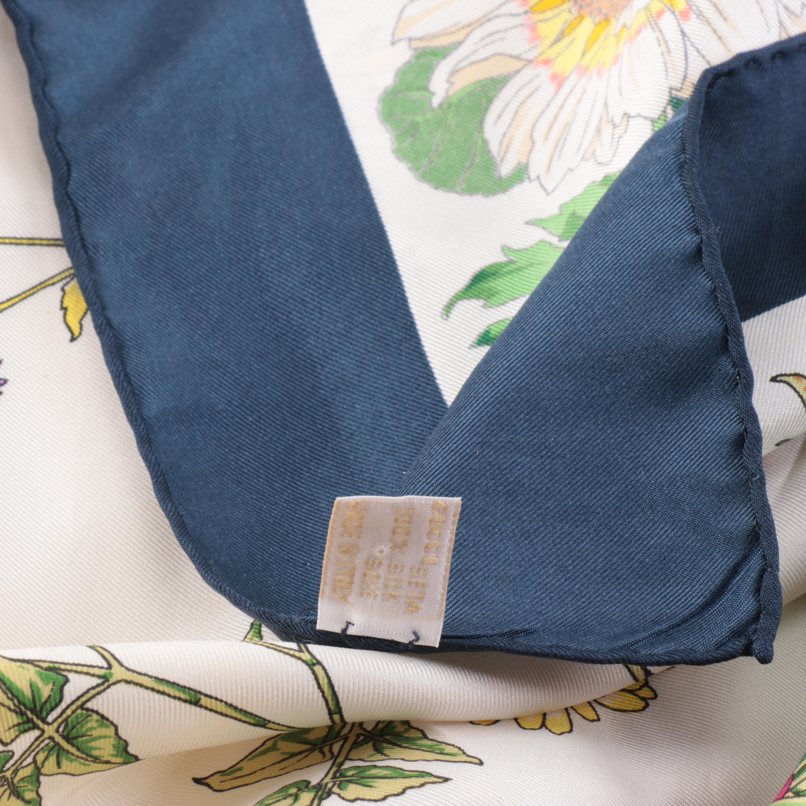 Gucci Flora Printed Silk Twill Scarf