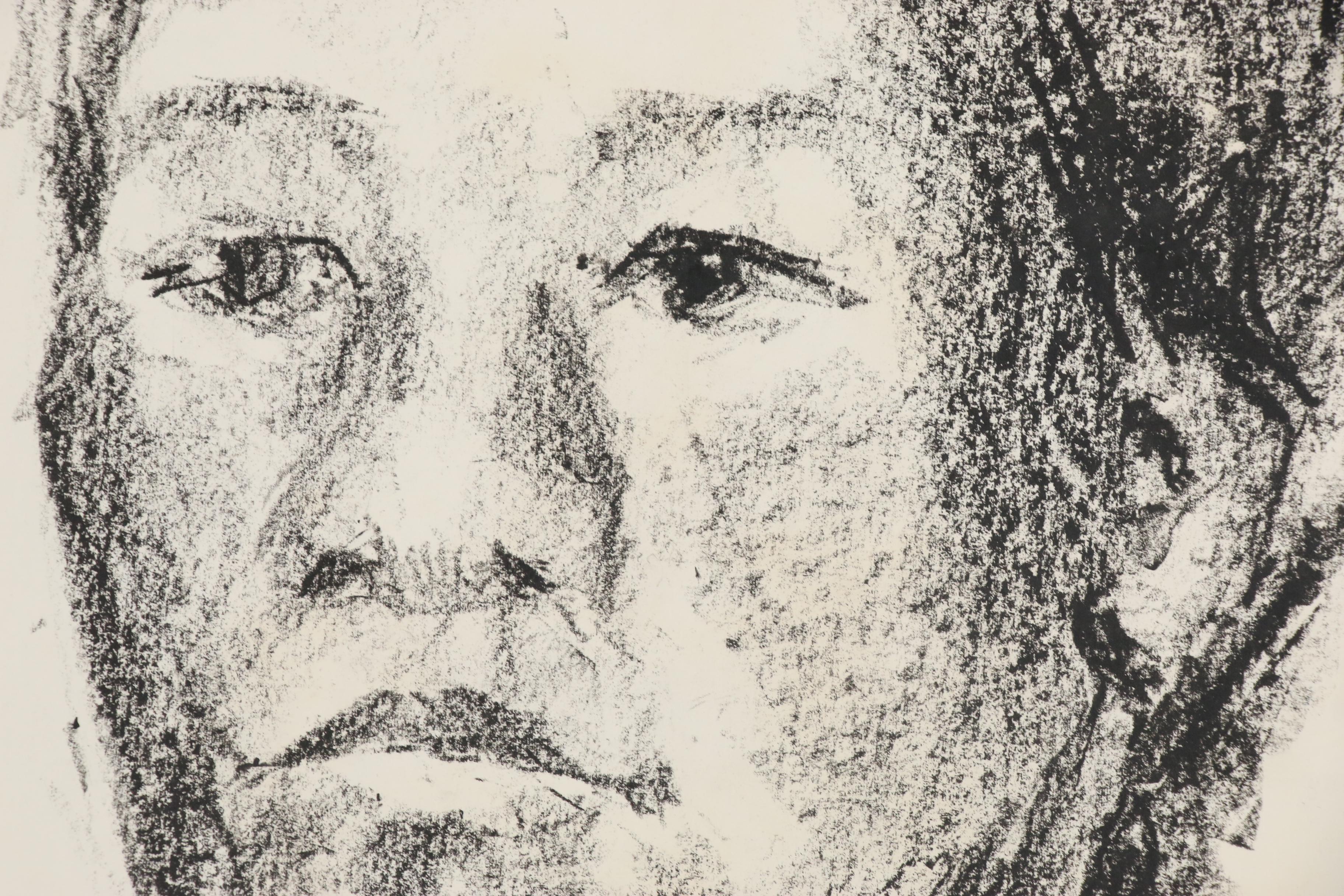 Modern Figurative and Architectural Charcoal Gesture Drawings, circa 1960