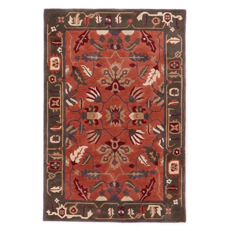 4' x 6' Hand-Tufted Indian Floral Area Rug