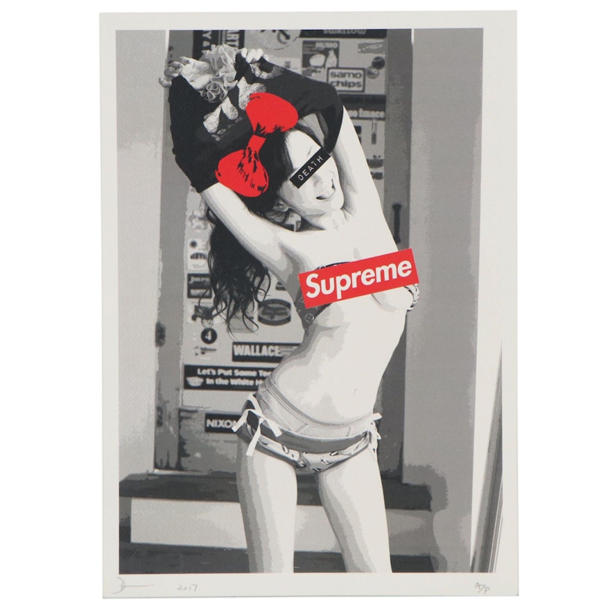 Death NYC Offset Lithograph "Supreme Morning Girl," 2017