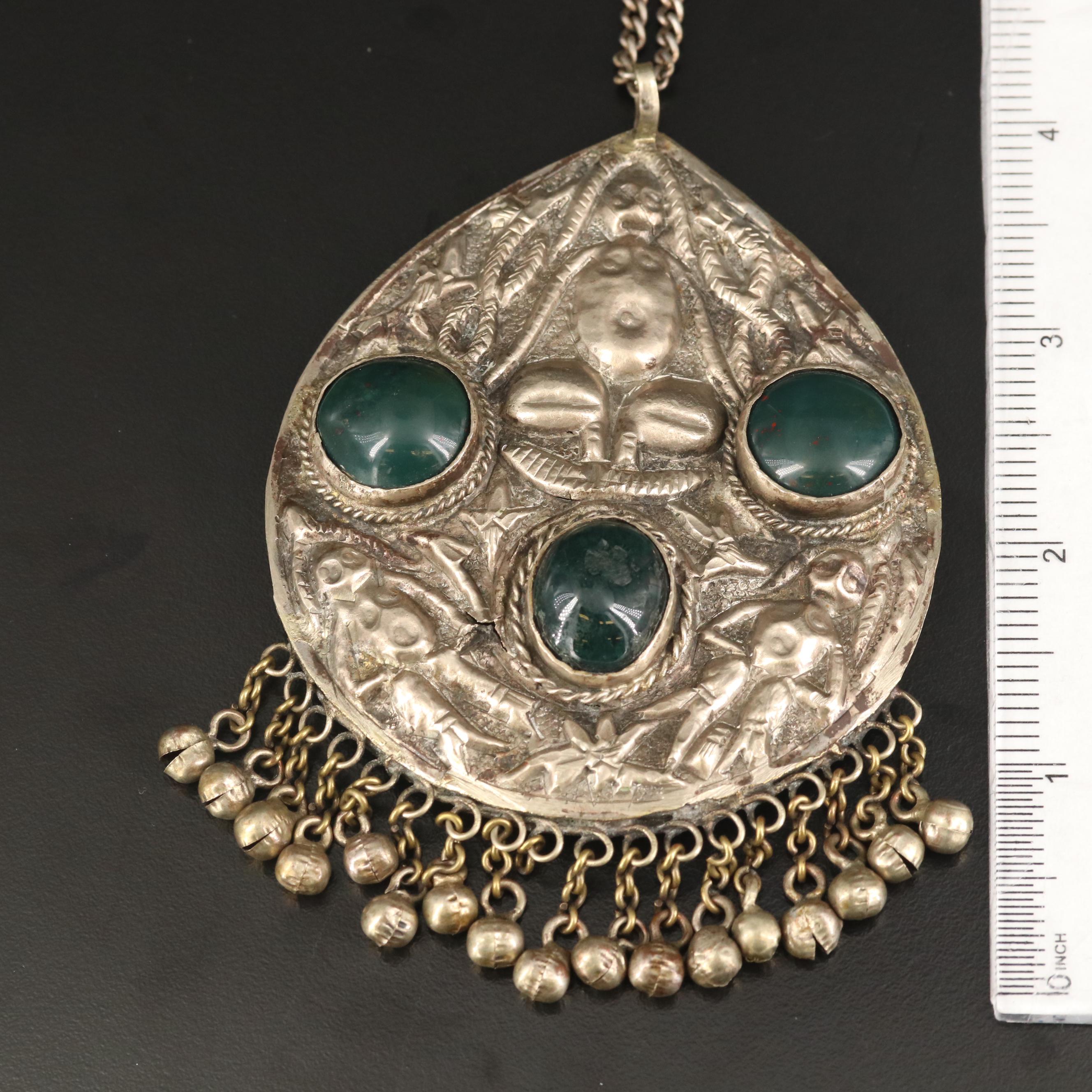 Northern India Tribal Necklaces with Ceramic and Bloodstone