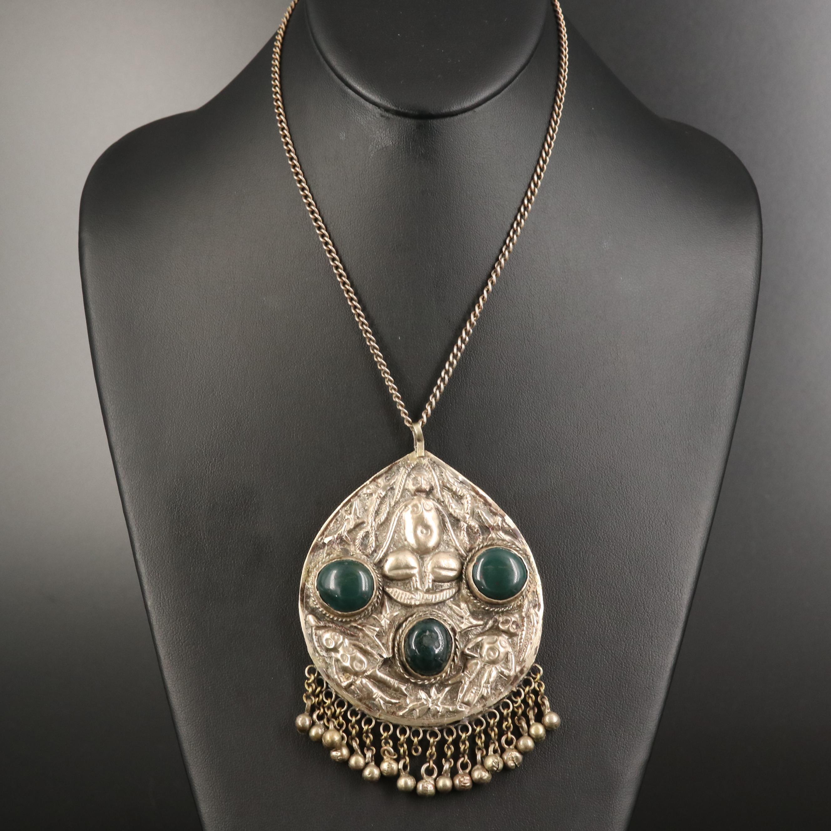 Northern India Tribal Necklaces with Ceramic and Bloodstone